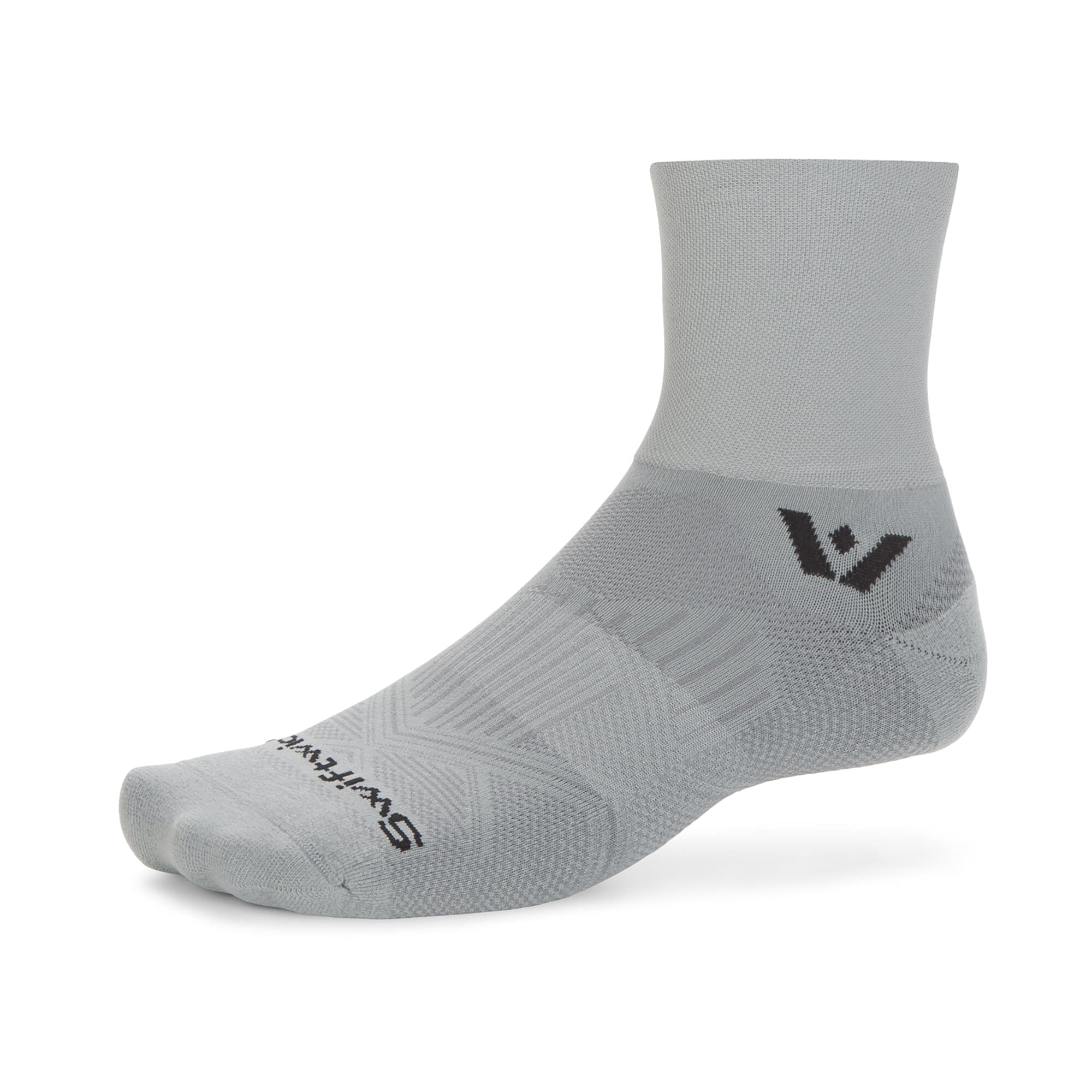 Swiftwick Aspire Quarter Crew High Socks Pewter L 