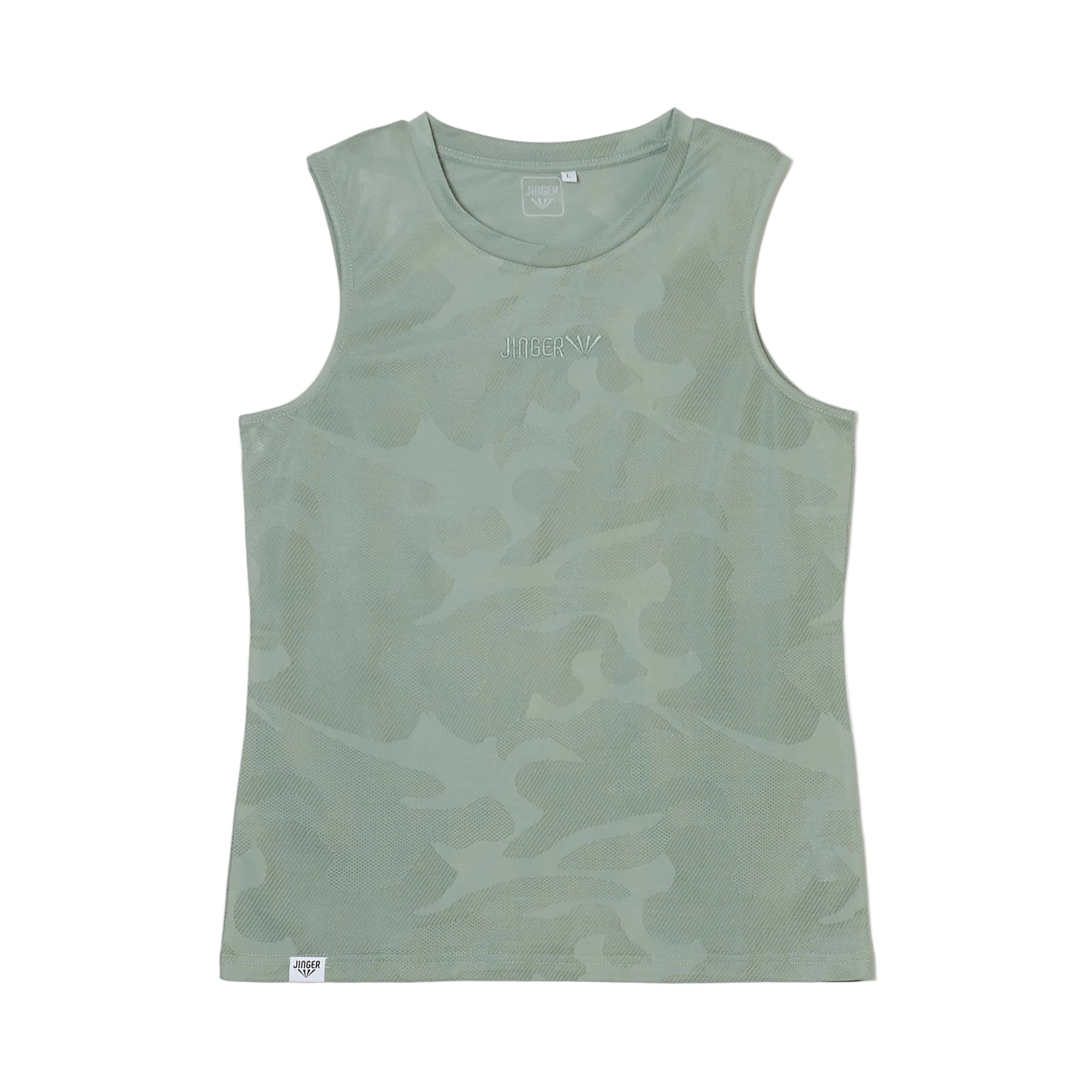 JINGER Women's Seamless Running Tank Top JF-6032 Khaki S 