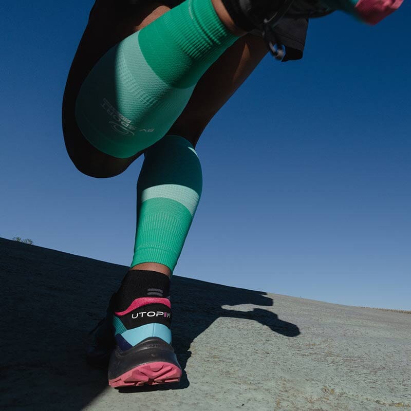 BV Sport Booster Elite Evolution calf compression sleeve Blue/Yellow S 