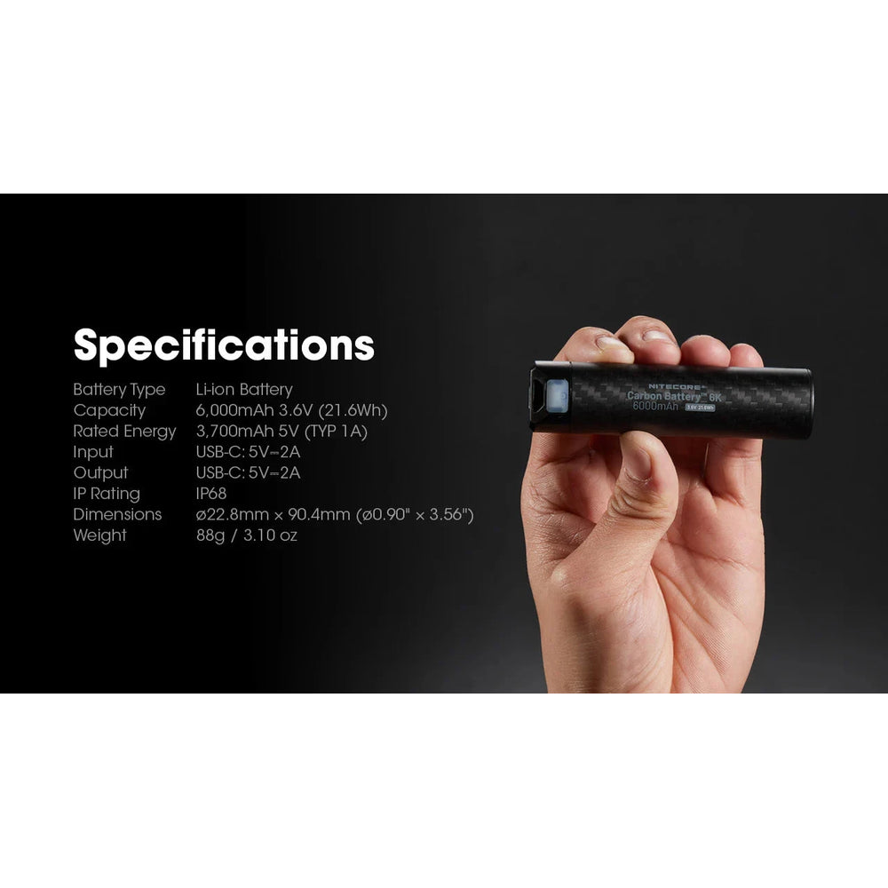 Nitecore Carbon Battery 6K USB-C 6000mAh Power Bank 