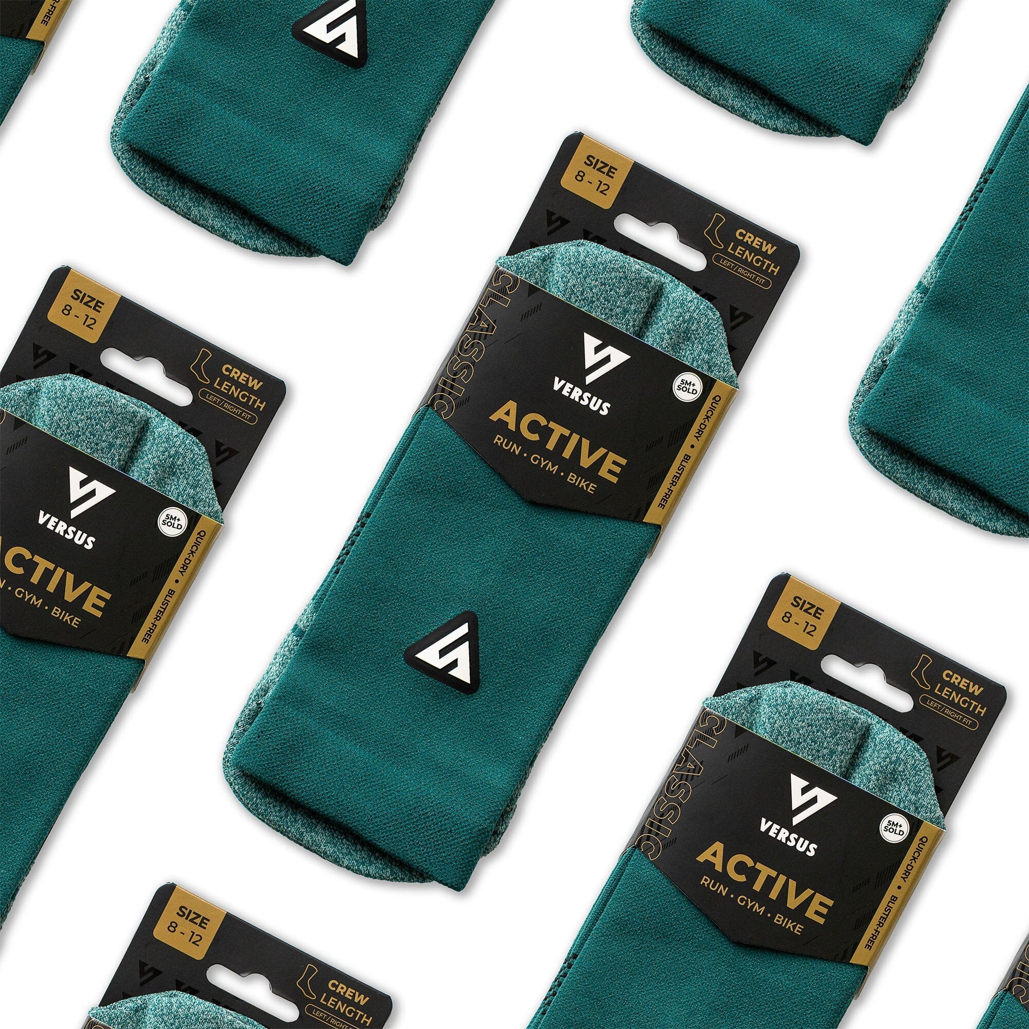 Versus Classic Teal Active Crew Tab Socks 
