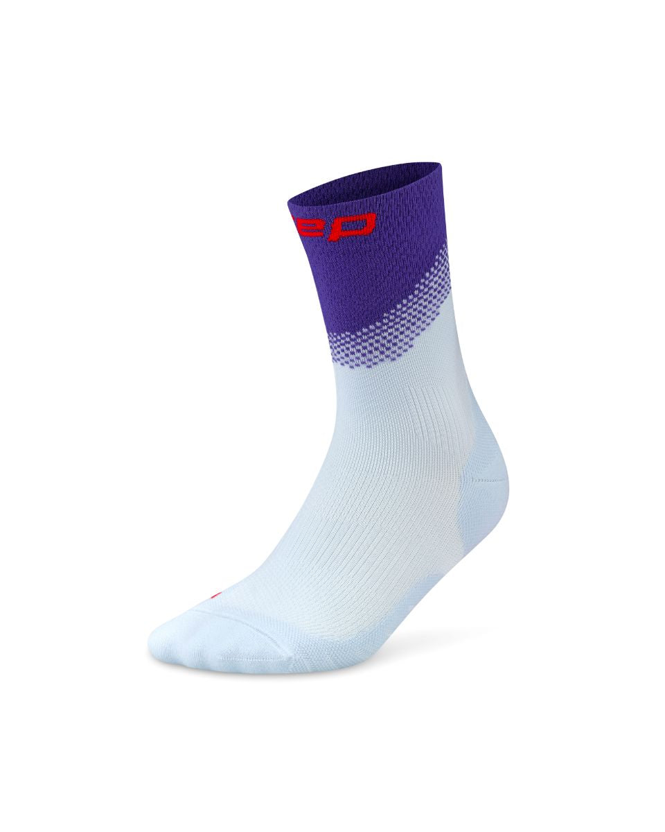CEP Run Edt. Split Mid Cut Compression Socks, Women – Light Blue