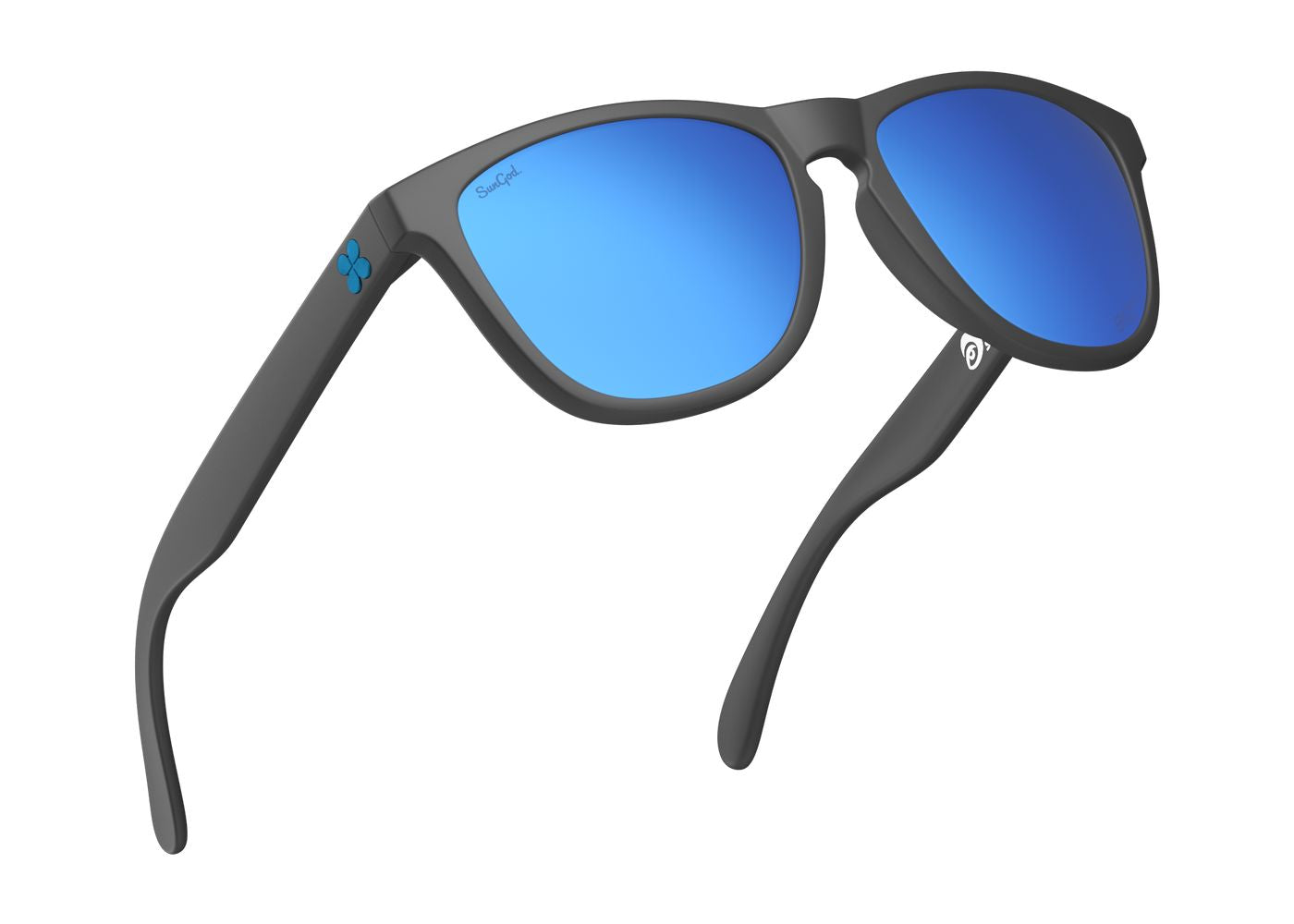Sungod Classics 8KO glasses Matte Black / Silver Blue 