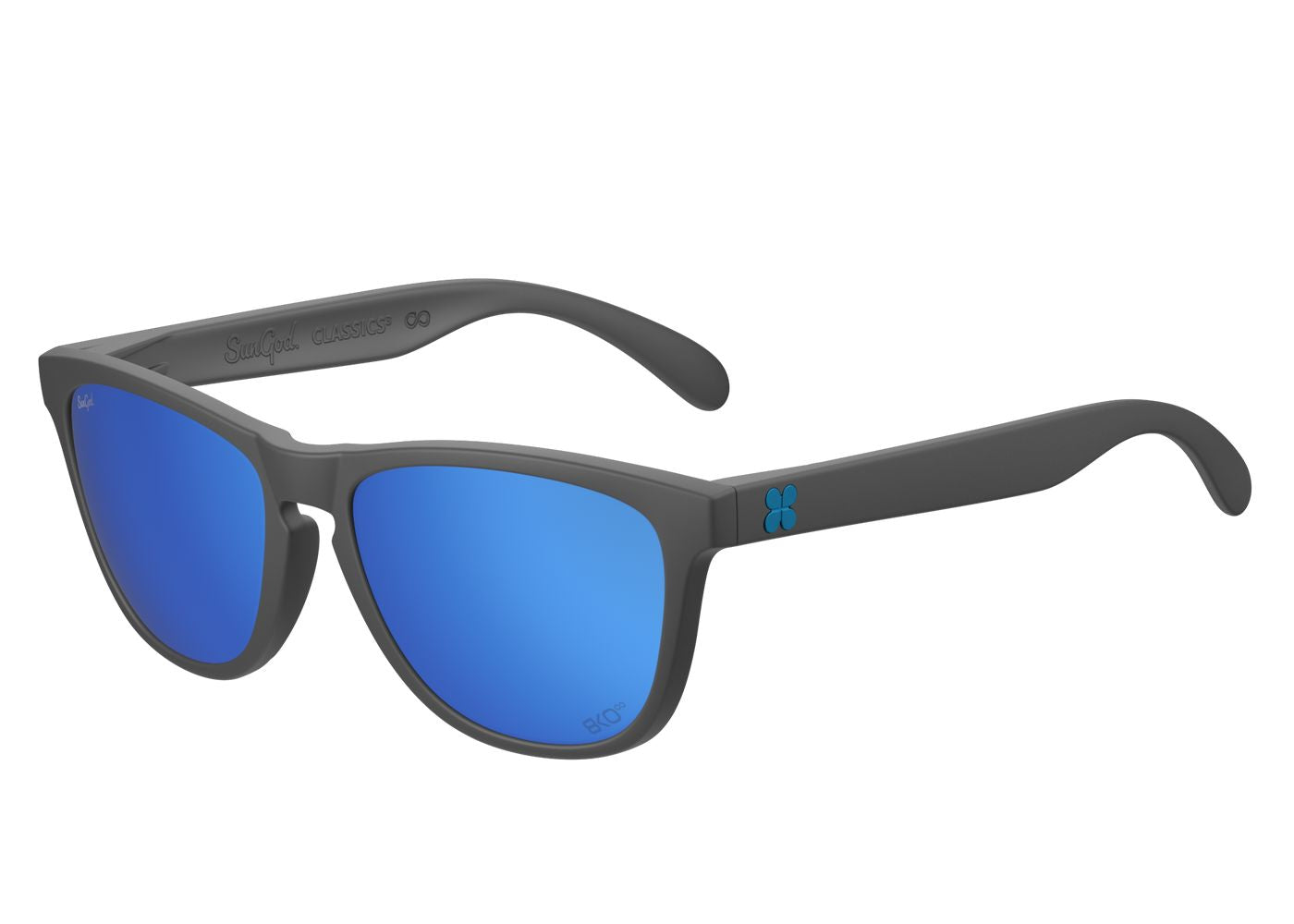 Sungod Classics 8KO glasses Matte Black / Silver Blue 