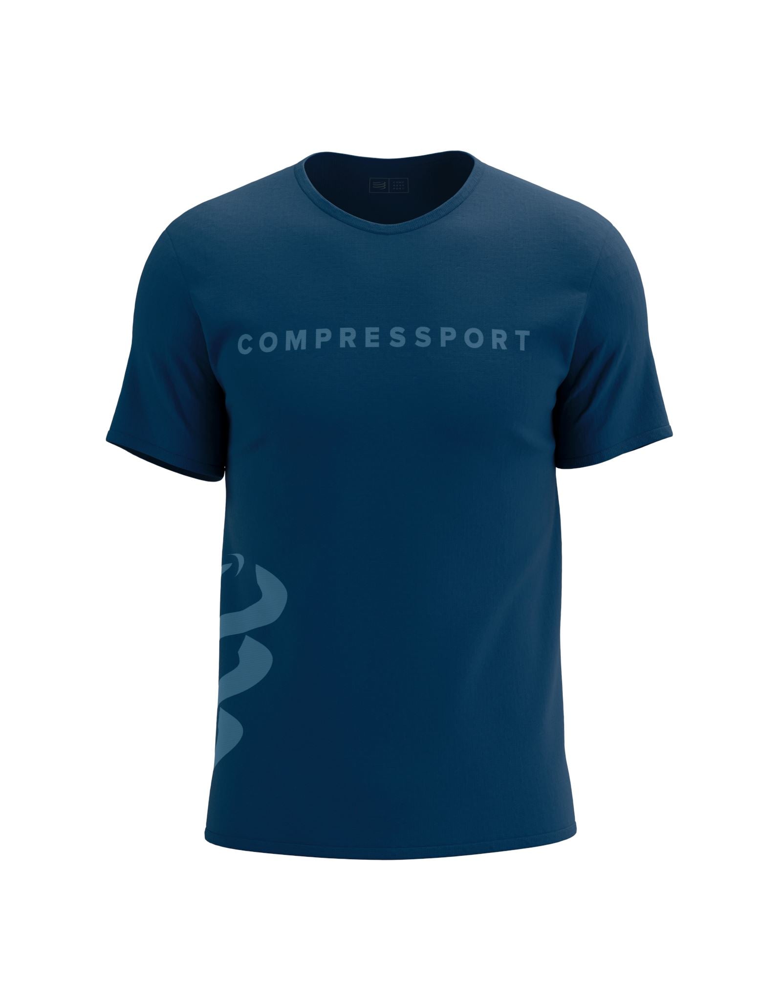 Compressport Men's Training SS Logo Tshirt Estate Blue/Pacific Coast S 