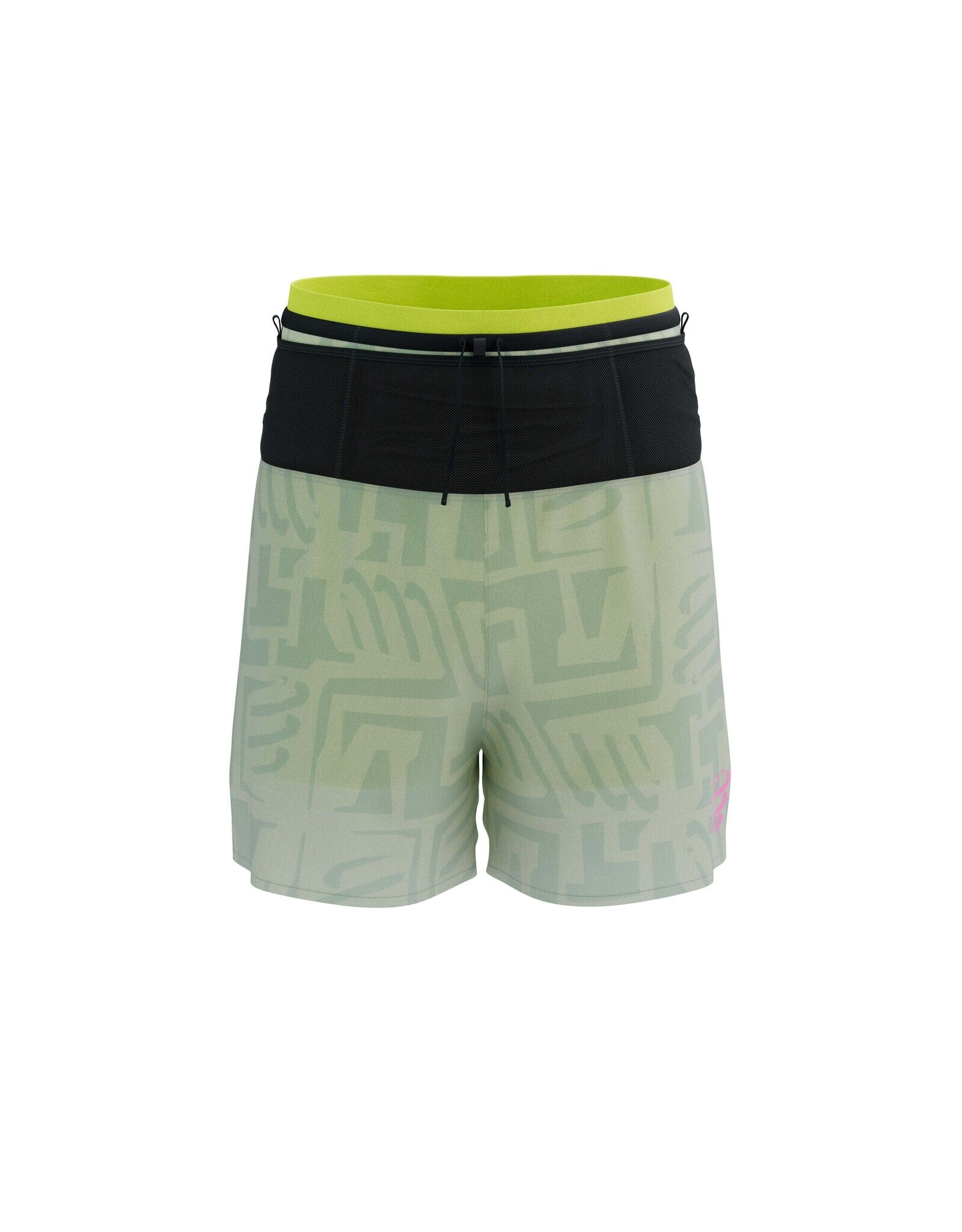 Compressport Trail Racing 2-in-1 Short Men's Sugar Swizzle/Ice Flow/Safety Yellow S 