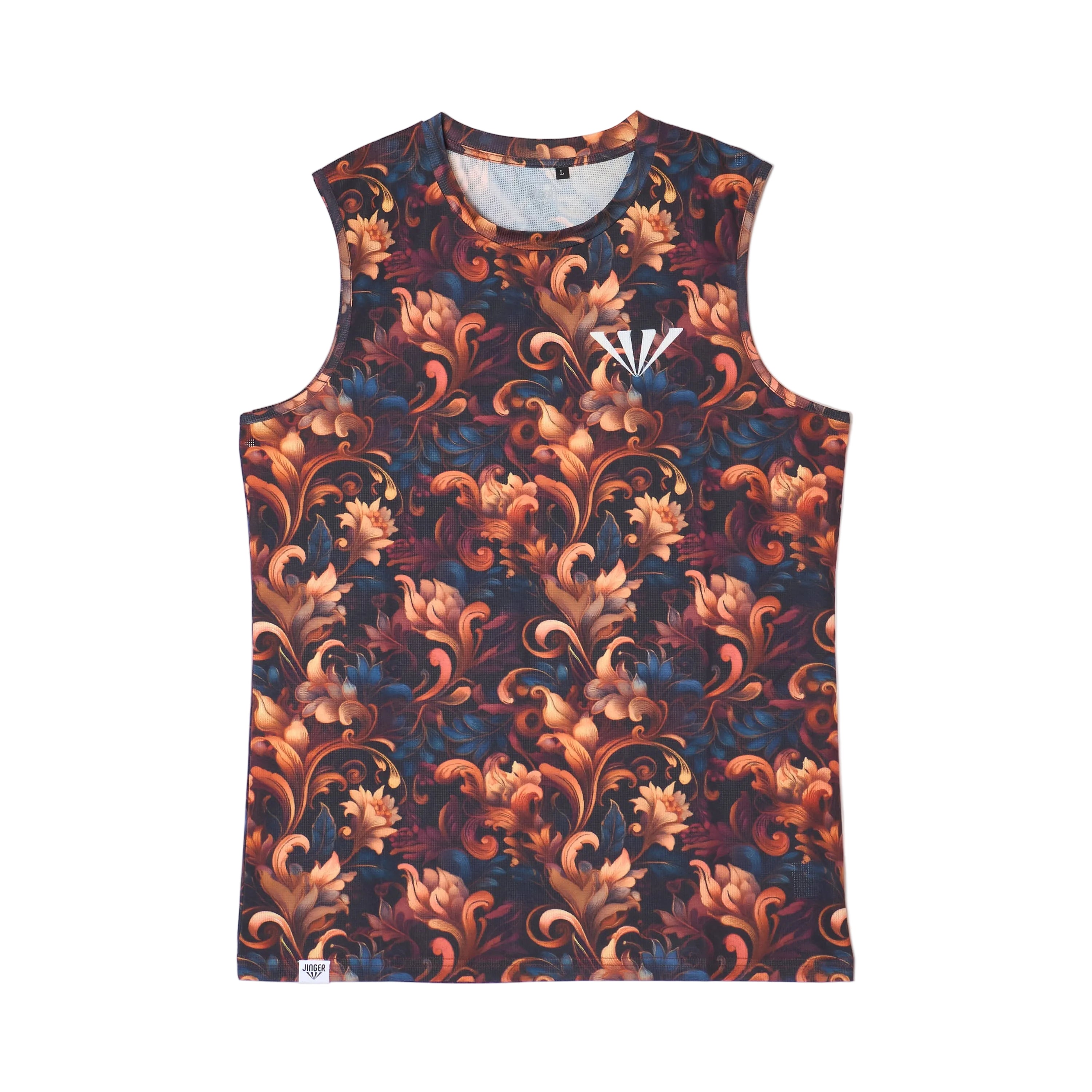 JINGER Men's Seamless Running Tank Top JM-6029 Brown M 