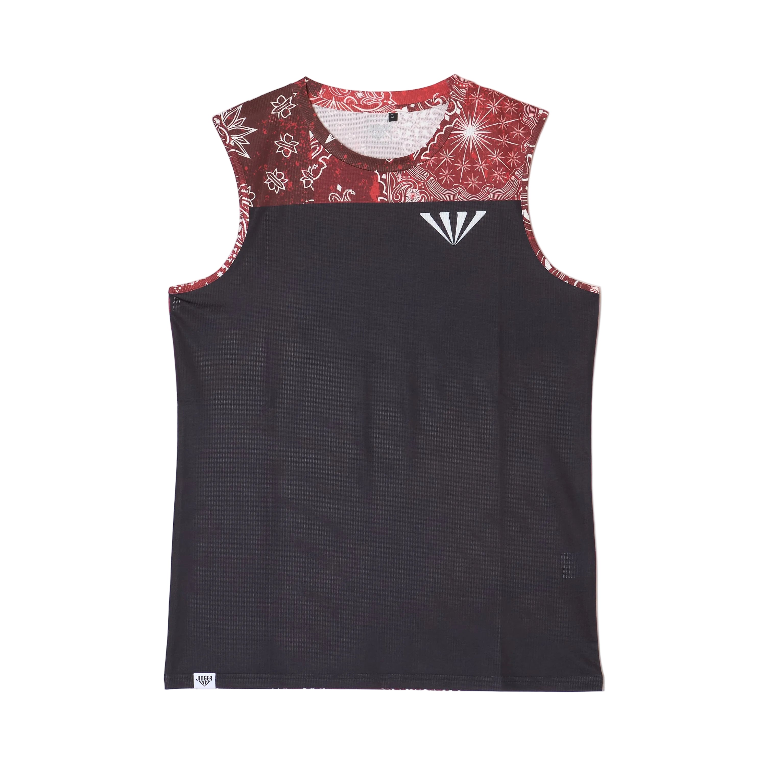 JINGER Men's Seamless Running Tank Top JM-6028 RED S 