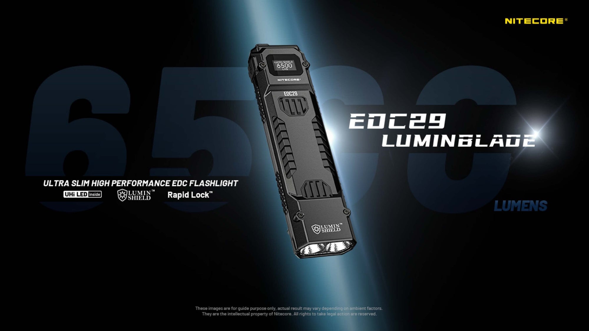 Nitecore EDC29 6500 Lumen USB-C Rechargeable Flat EDC Flashlight 