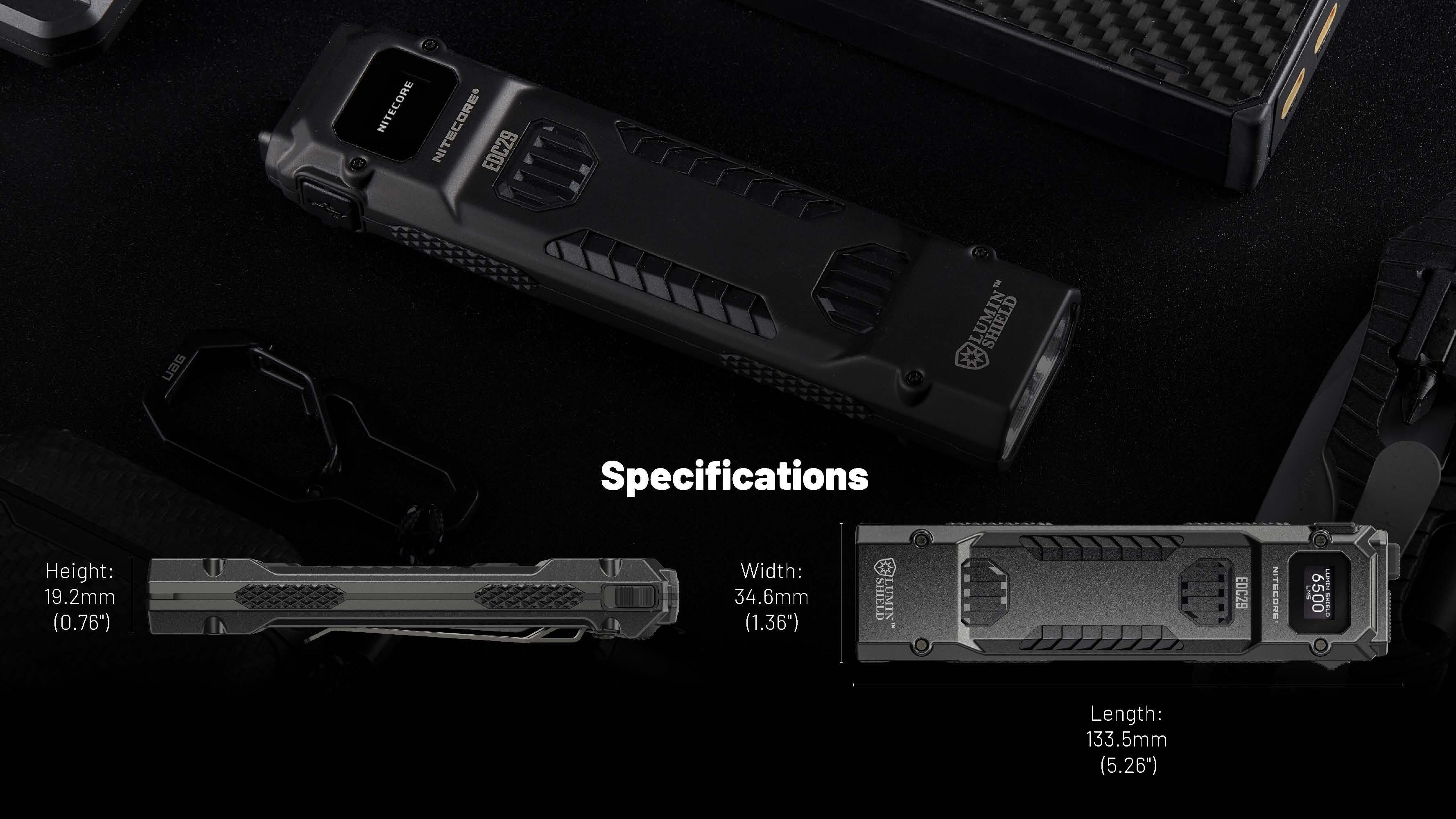 Nitecore EDC29 6500 Lumen USB-C Rechargeable Flat EDC Flashlight 