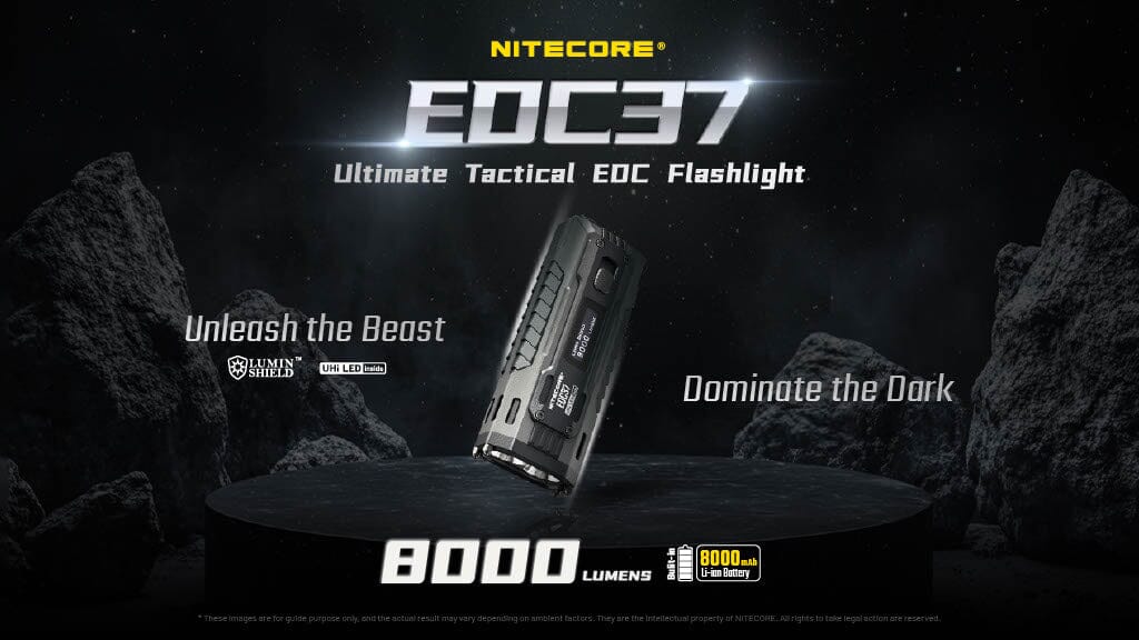 Nitecore EDC37 8000 Lumen USB-C Rechargeable Flat EDC Flashlight 