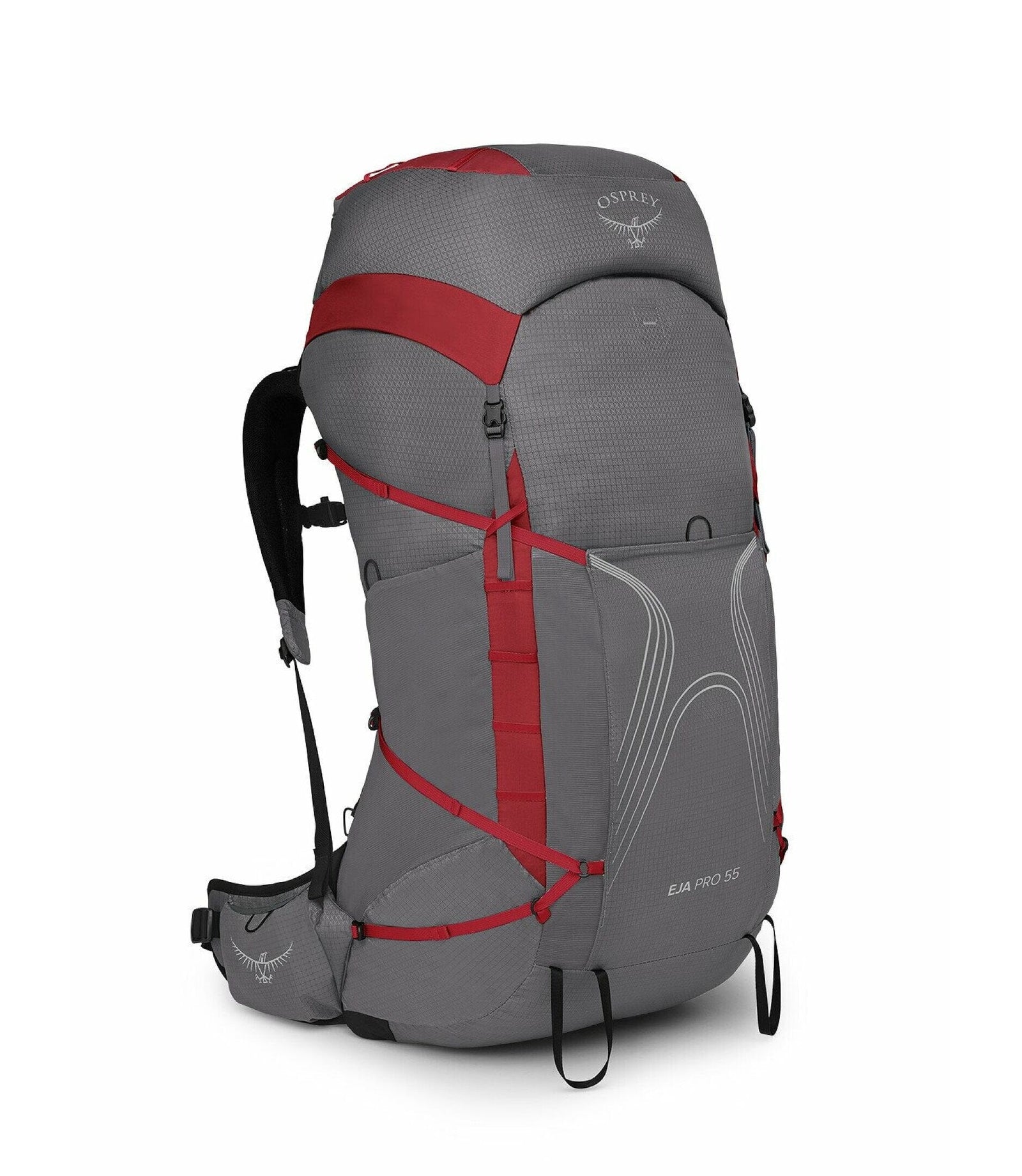 Osprey Eja 55 Pro Women's Ultralight Backpack Dale Grey/Poinsettia Red XS/S 