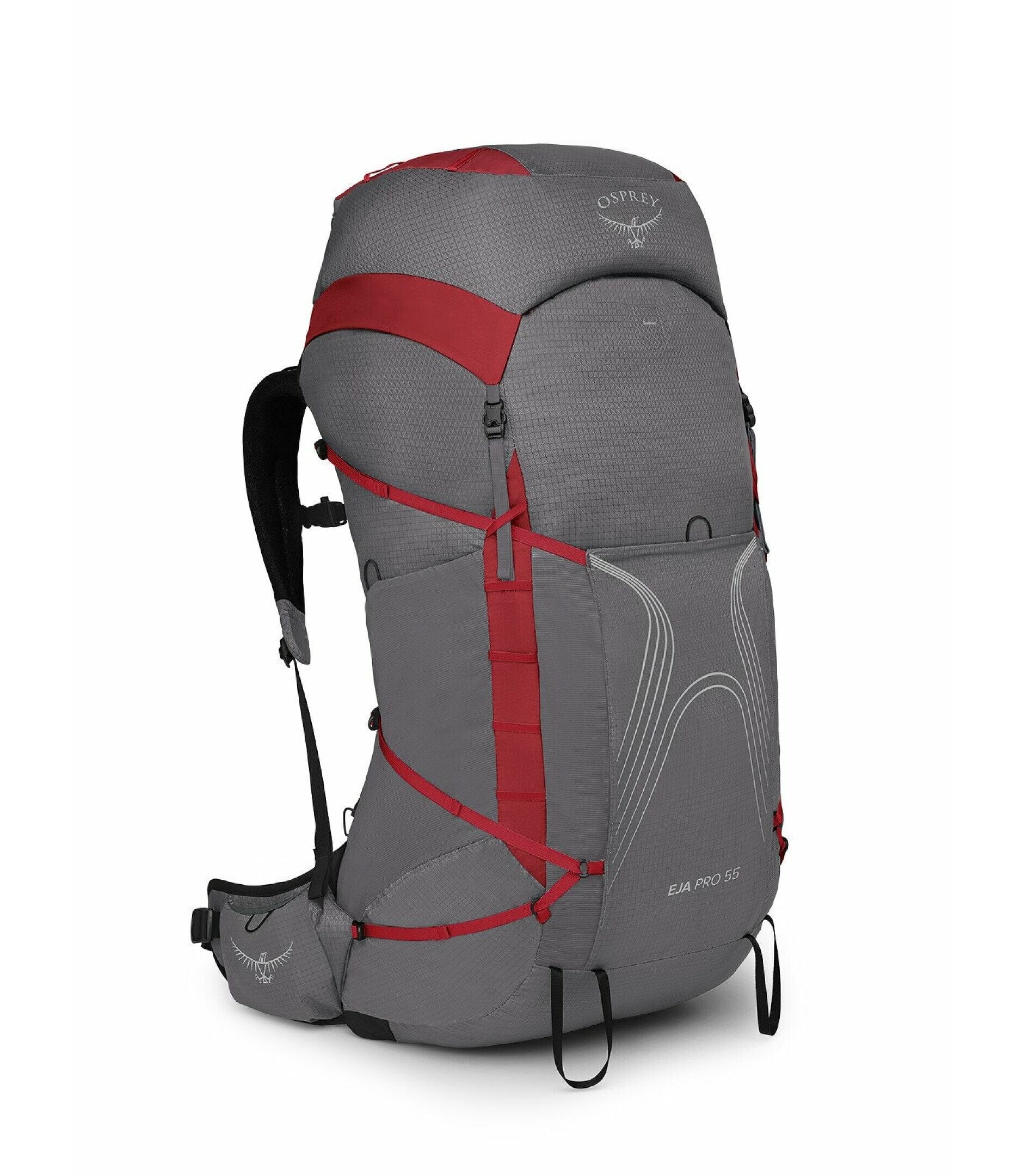 Osprey Eja 55 Pro Women's Ultralight Backpack Dale Grey/Poinsettia Red XS/S 