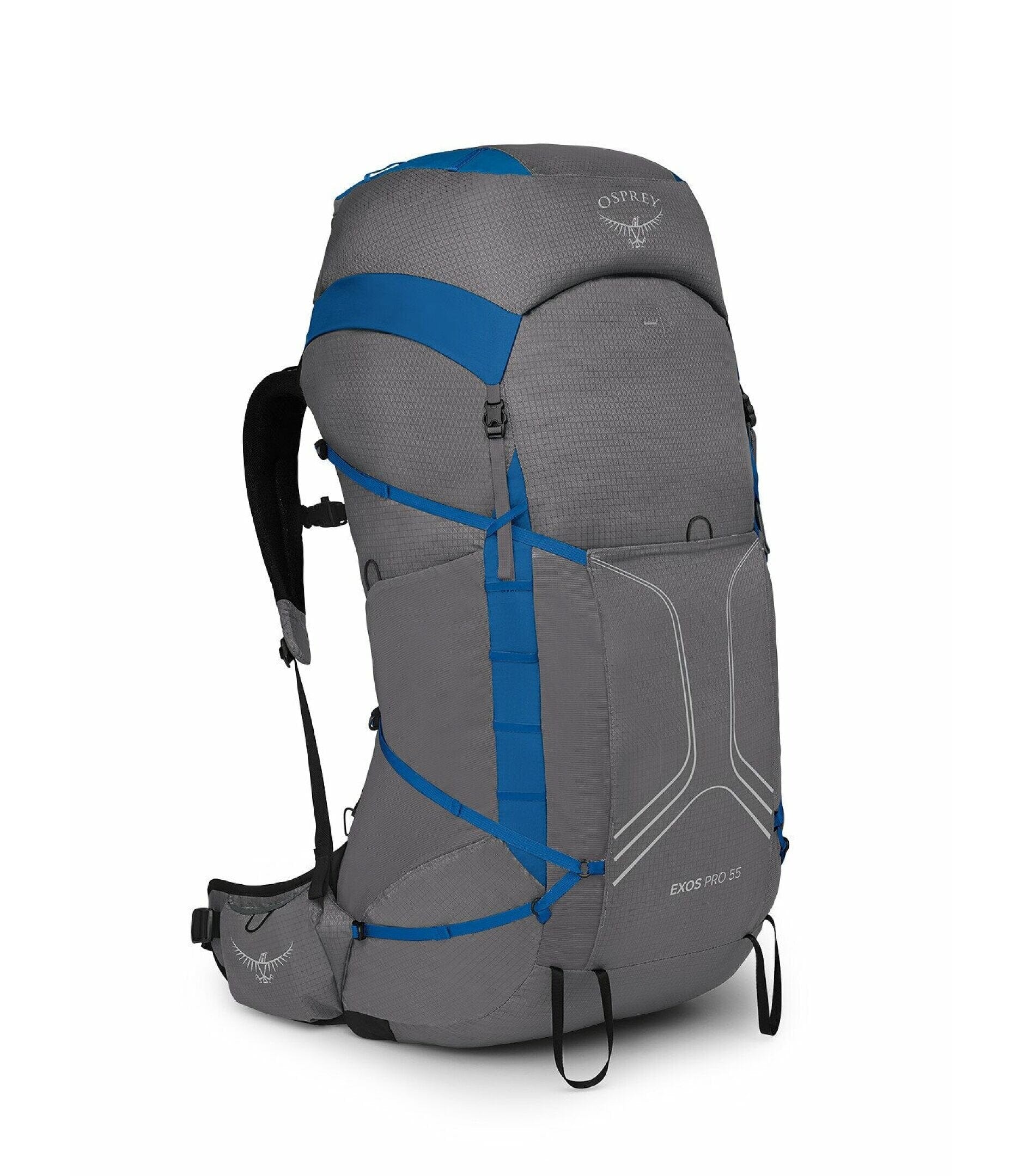 Osprey Exos Pro 55 Men's Ultralight Backpack Dale Grey/Agam Blue L/XL 
