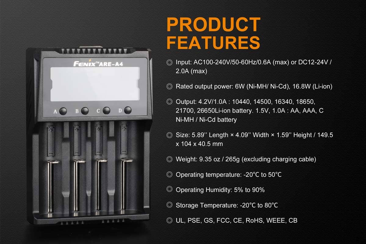 Fenix ARE-A4 Battery Charger 