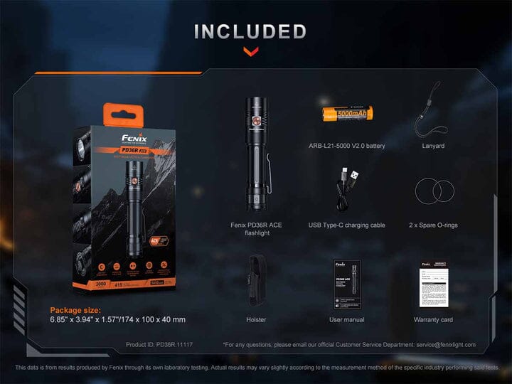 Fenix PD36R ACE Flashlight 