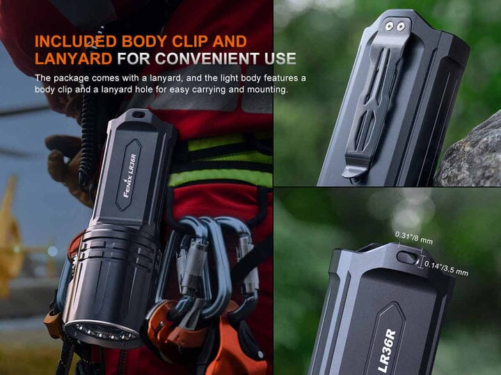 Fenix LR36R White Laser Flashlight with 10,000 Lumen Floodlight 