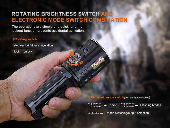 Fenix LR36R White Laser Flashlight with 10,000 Lumen Floodlight 
