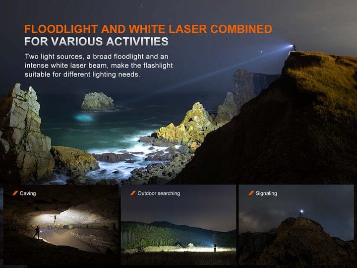 Fenix LR36R White Laser Flashlight with 10,000 Lumen Floodlight 