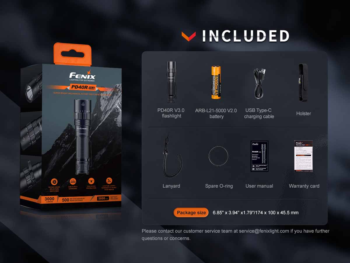 Fenix PD40R V3.0 Rechargeable Flashlight 
