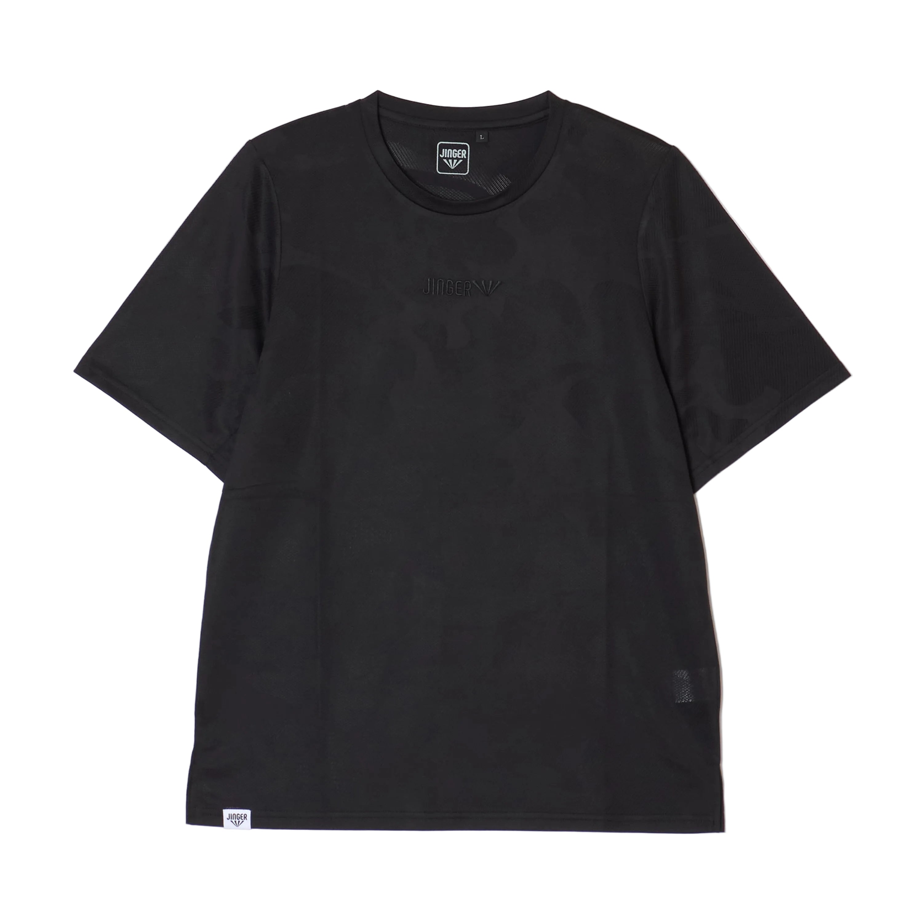 JINGER Unisex Running T-Shirt J-1050 Black S 
