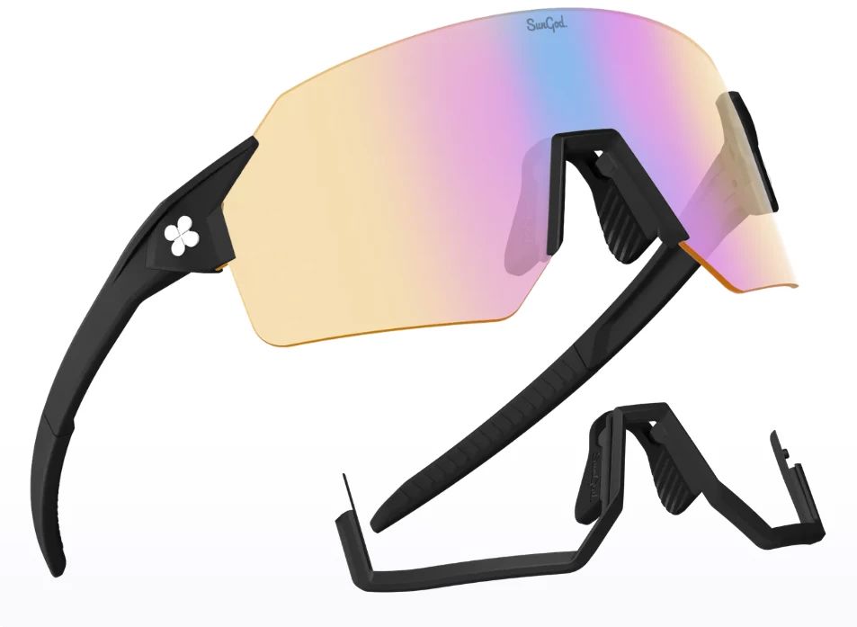 Sungod Airas 8KO glasses Matte Black / Iris HV Blue 