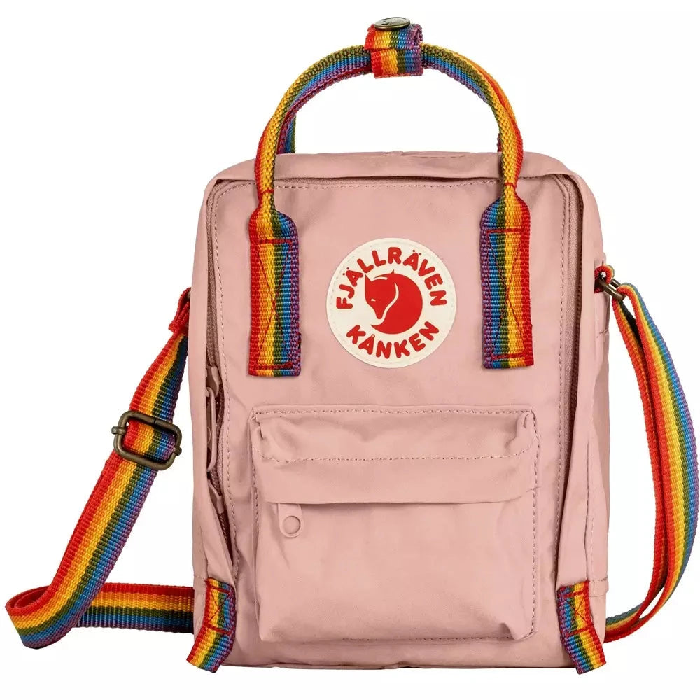 Fjallraven Kanken Rainbow Sling Messenger Bag Chalk Rose/Rainbow Pattern 