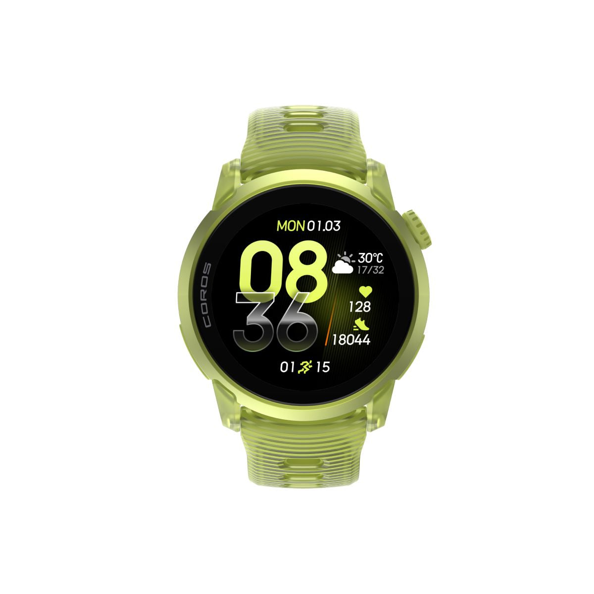 COROS Pace 4 Aluminum GPS Watch Neon Yellow (Silicone Band) One Size 