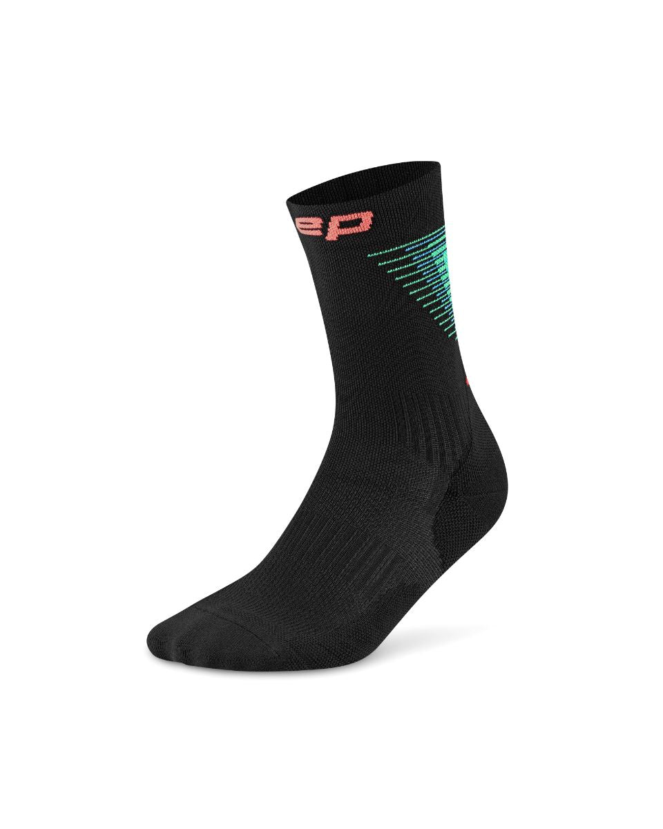 CEP Run Edt. Halo Mid Cut Compression Socks, Men Black/Green III 