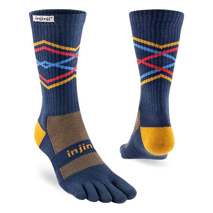 Injinji Trail Midweight Crew Socks Denim S 