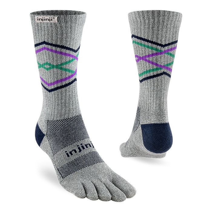 Injinji Trail Midweight Crew Socks - Graphite