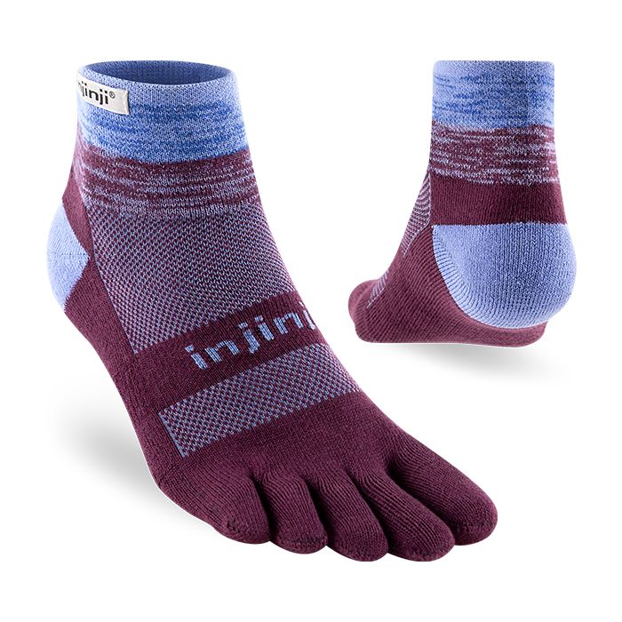 Injinji Trail Midweight Mini-Crew Socks Plum s 