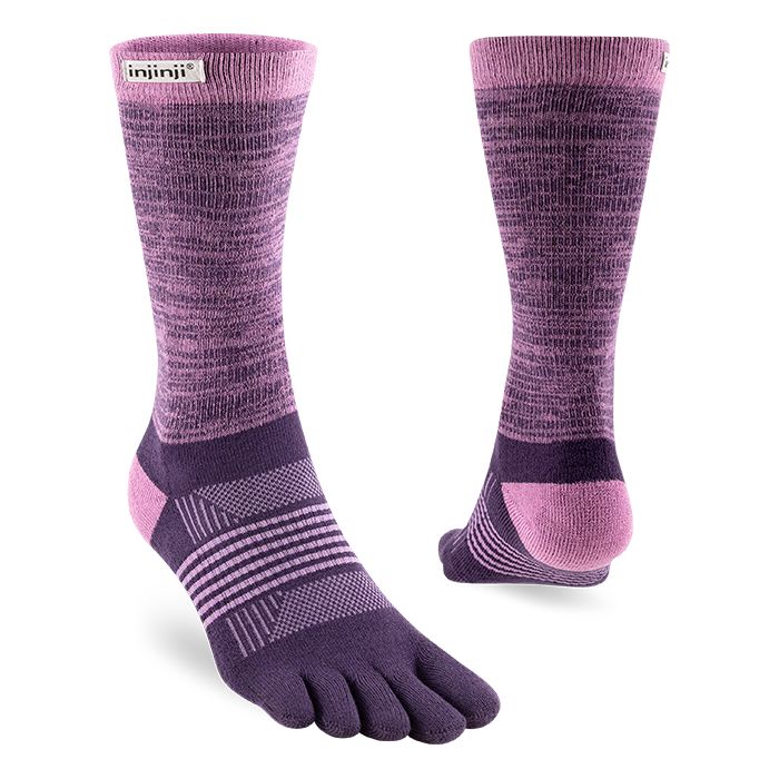 Injinji Women's Trail Midweight Crew Socks Lilac XS/S 