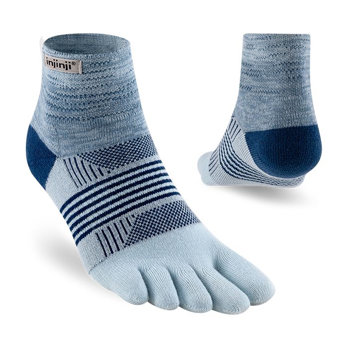 Injinji Women's Trail Midweight Mini-Crew Socks Ice XS/S 