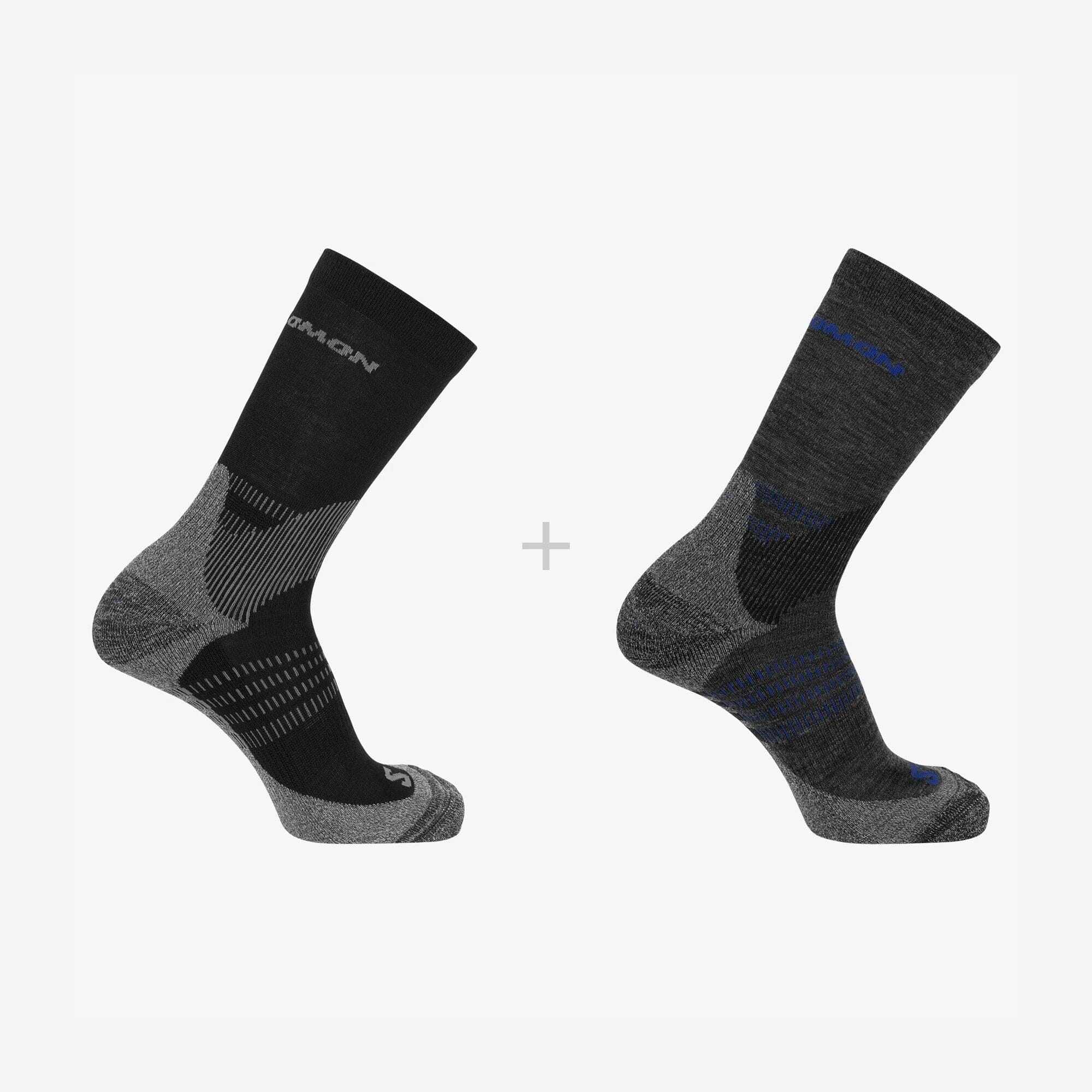 Salomon X Ultra Access Crew 2-Pack Unisex Socks Anthracite/Black M (EU 39-41) 
