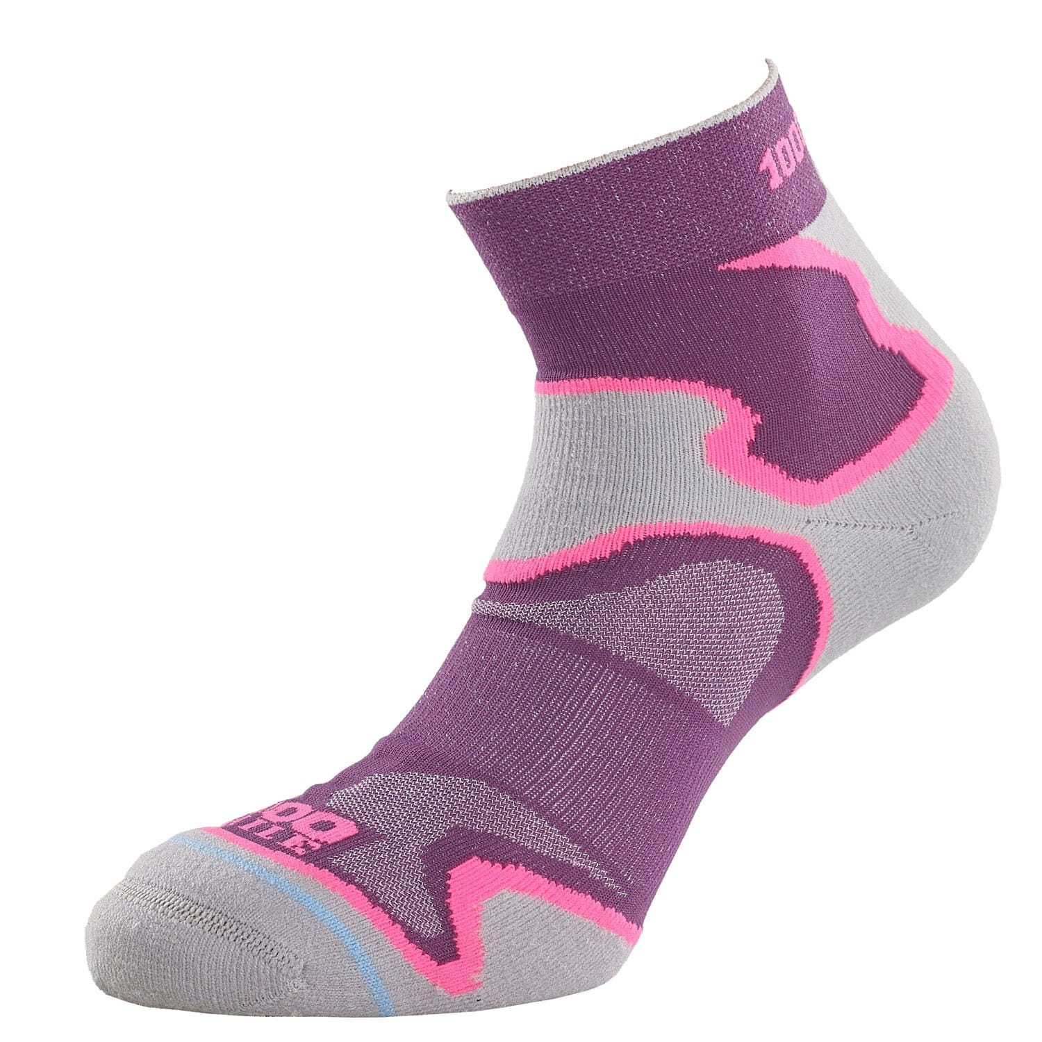 1000 Mile Women's Fusion Double Layer Anklet Sock Purple/Grey M (UK 6-8.5)