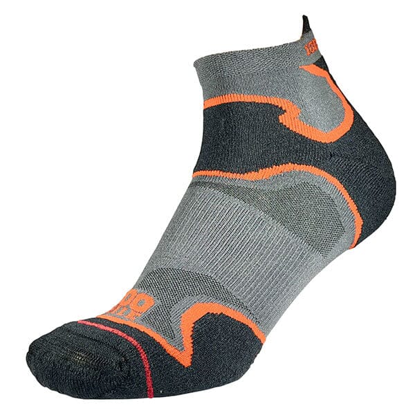 1000 Mile Men's Fusion Double Layer Socklet Black/Orange M (UK 6-8.5)