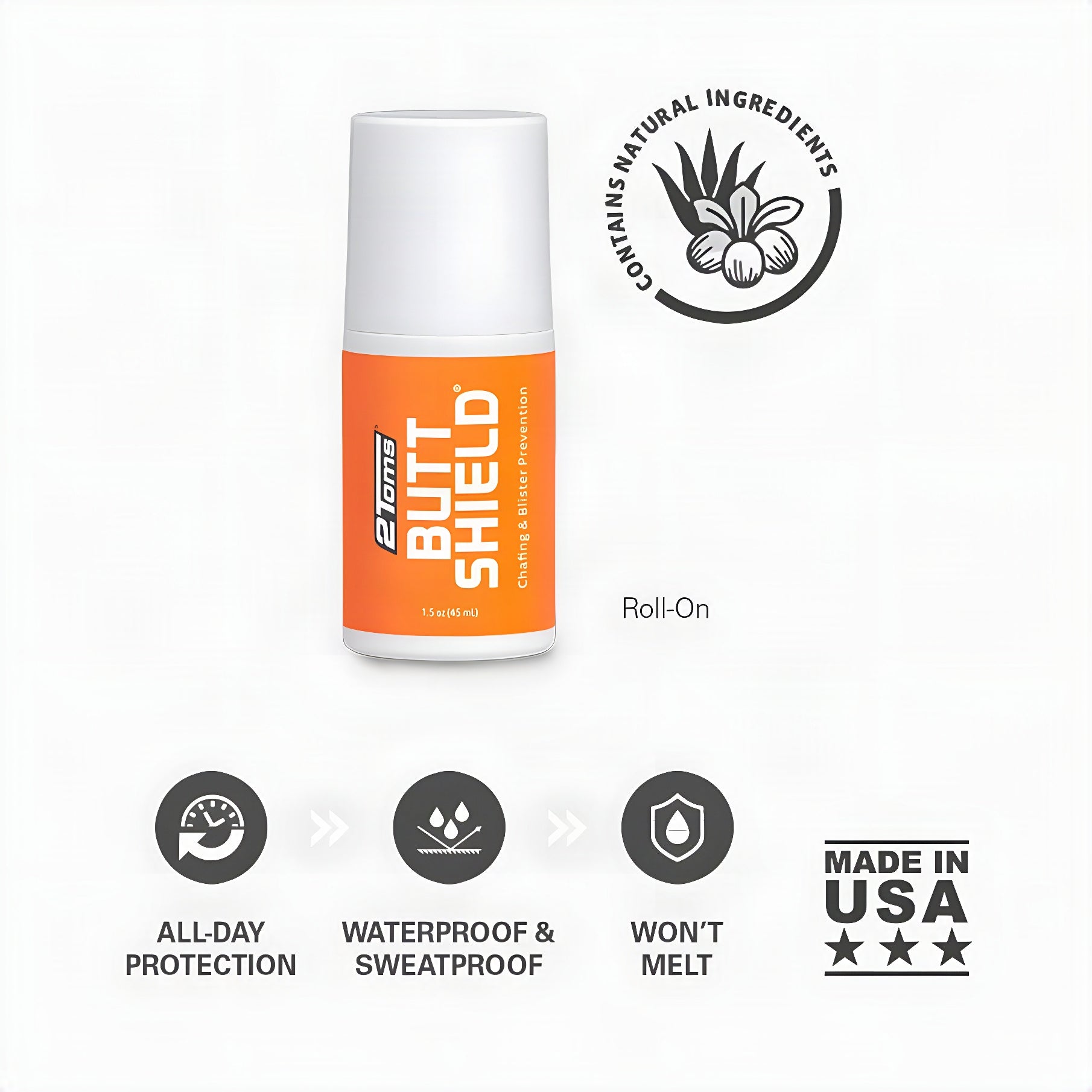 2Toms ButtShield Anti Chafing Roll-On 1.5 oz