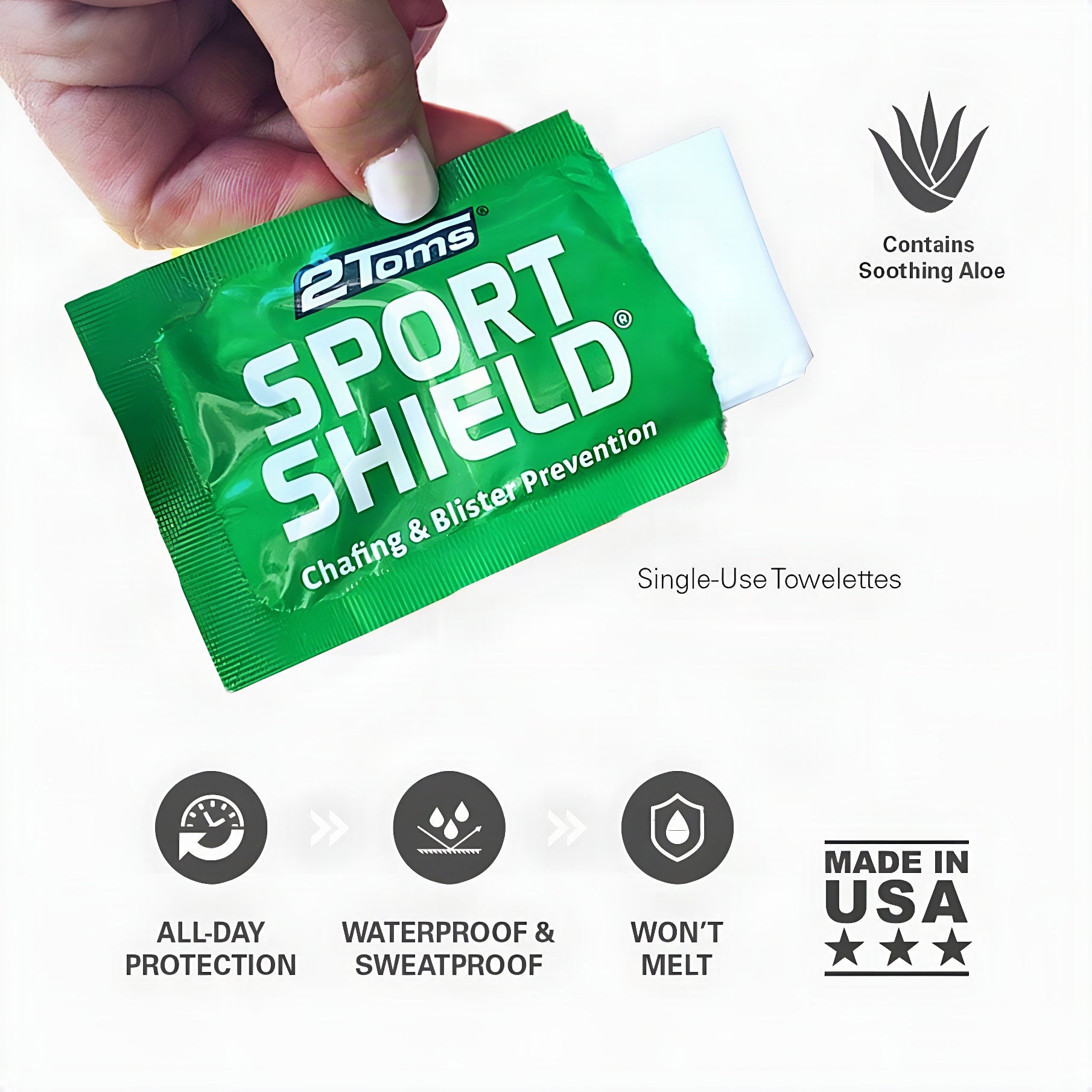 2Toms SportShield Single-Use Towelettes (6-Pack)