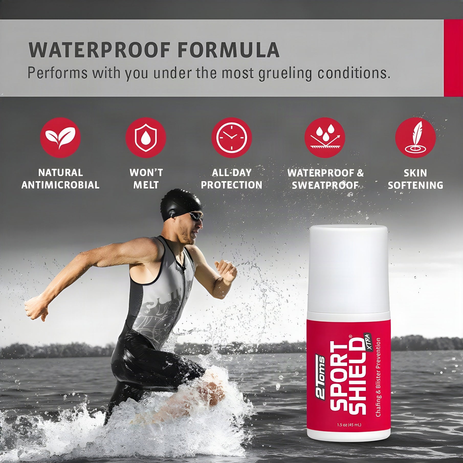 2Toms SportShield XTRA Anti Chafing Roll-On 1.5 oz