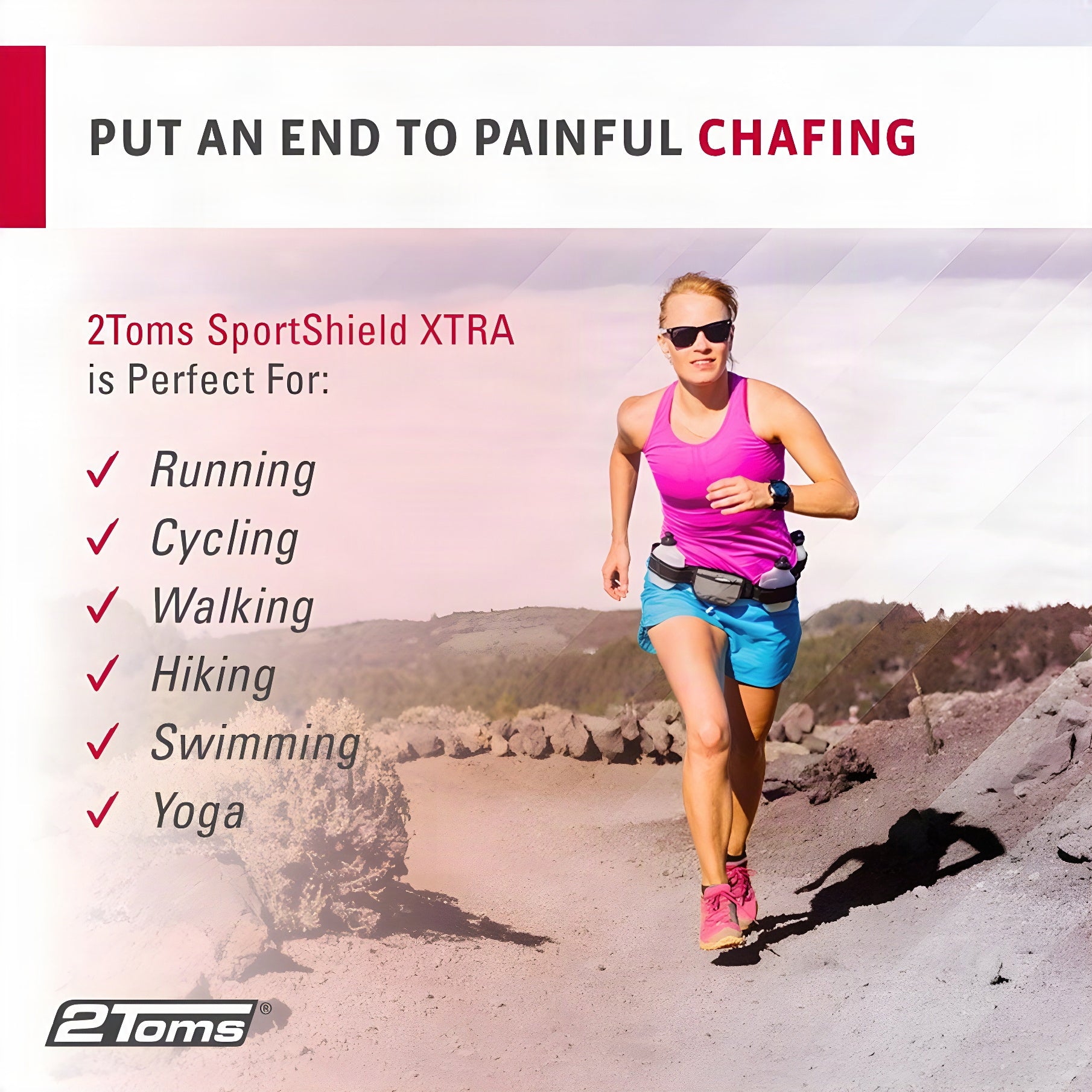 2Toms SportShield XTRA Anti Chafing Roll-On 1.5 oz