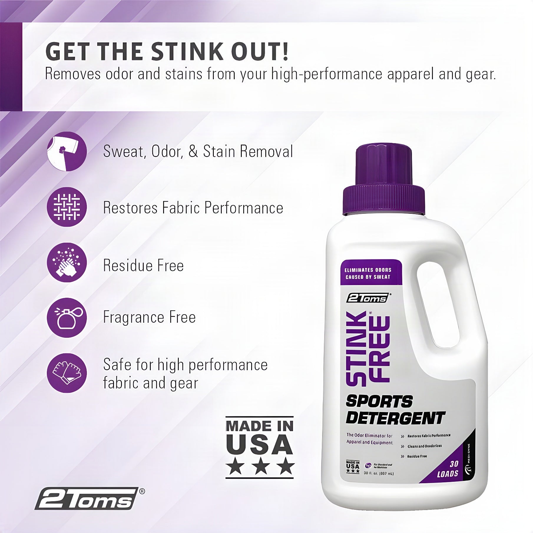 2Toms StinkFree Sports Detergent 30 oz