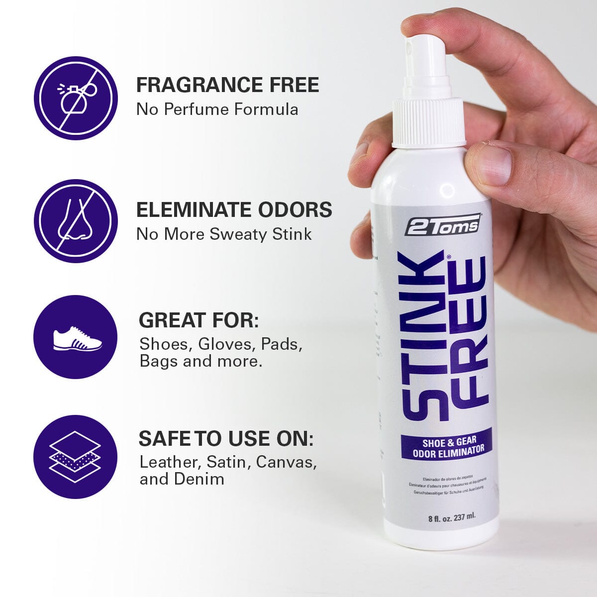 2Toms StinkFree Shoe & Gear Odor Remover 8 oz