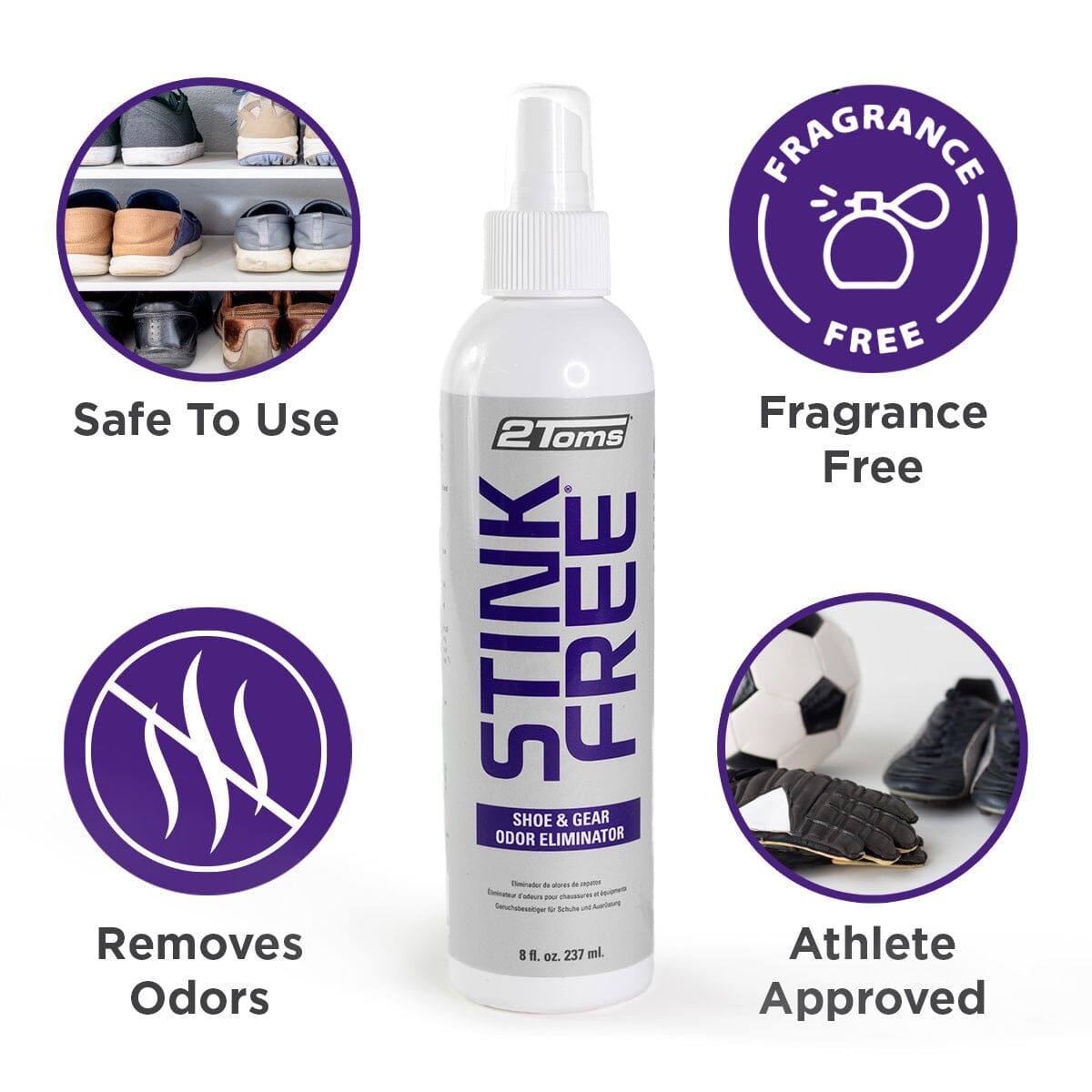 2Toms StinkFree Shoe & Gear Odor Remover 8 oz