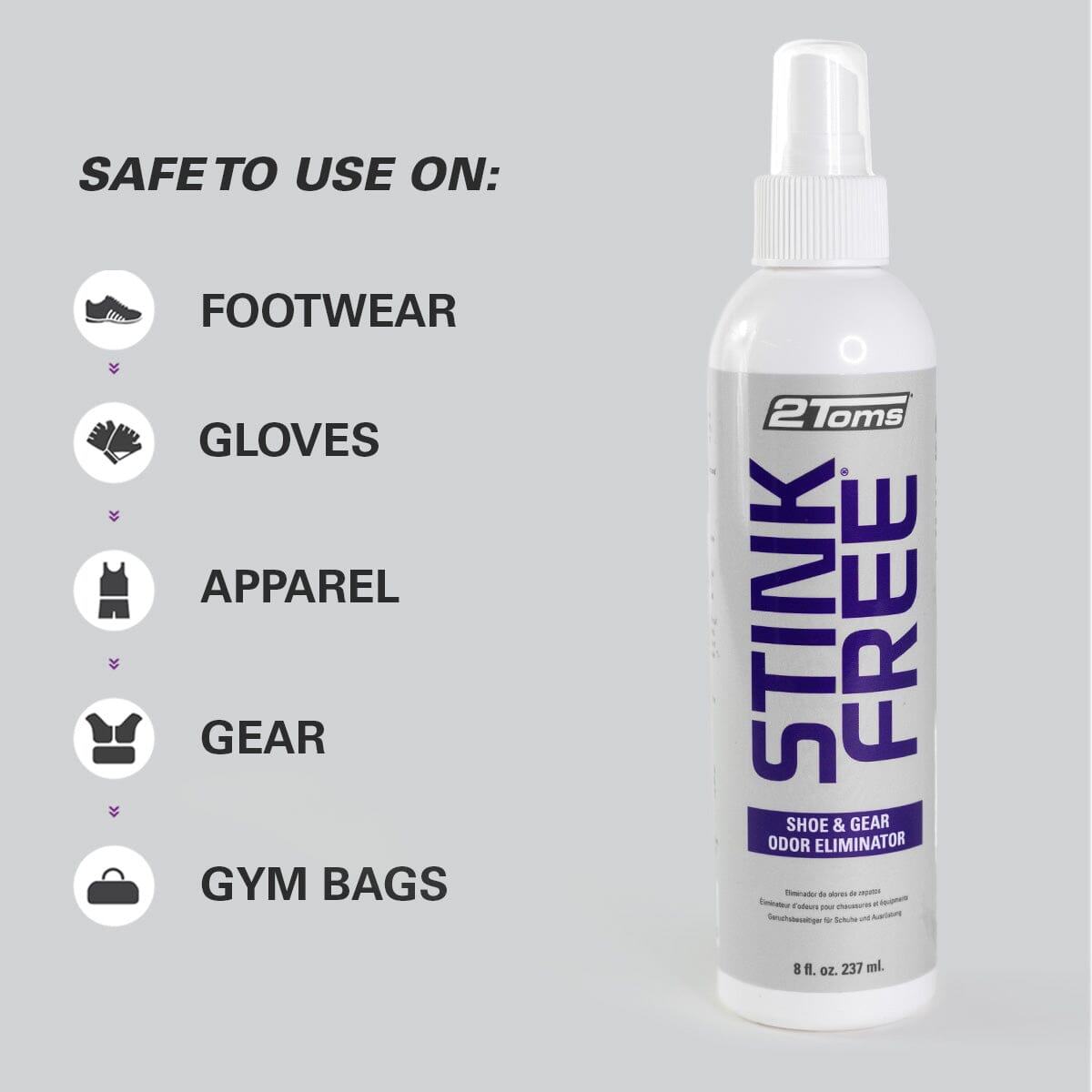 2Toms StinkFree Shoe & Gear Odor Remover 8 oz