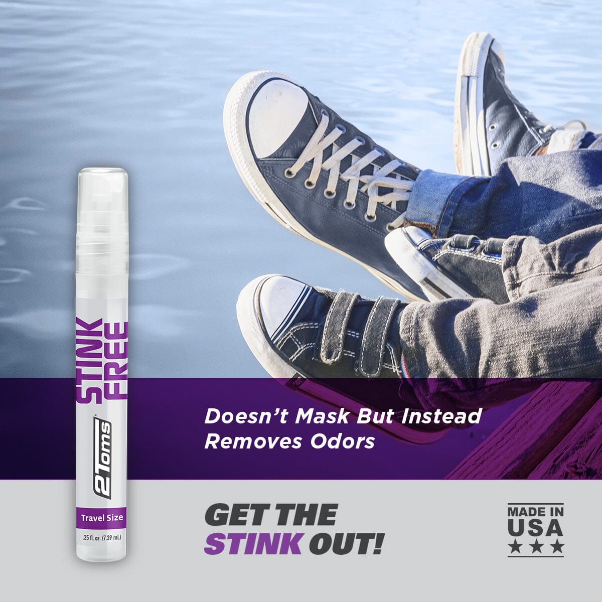 2Toms StinkFree Shoe & Gear Odor Remover Travel Size