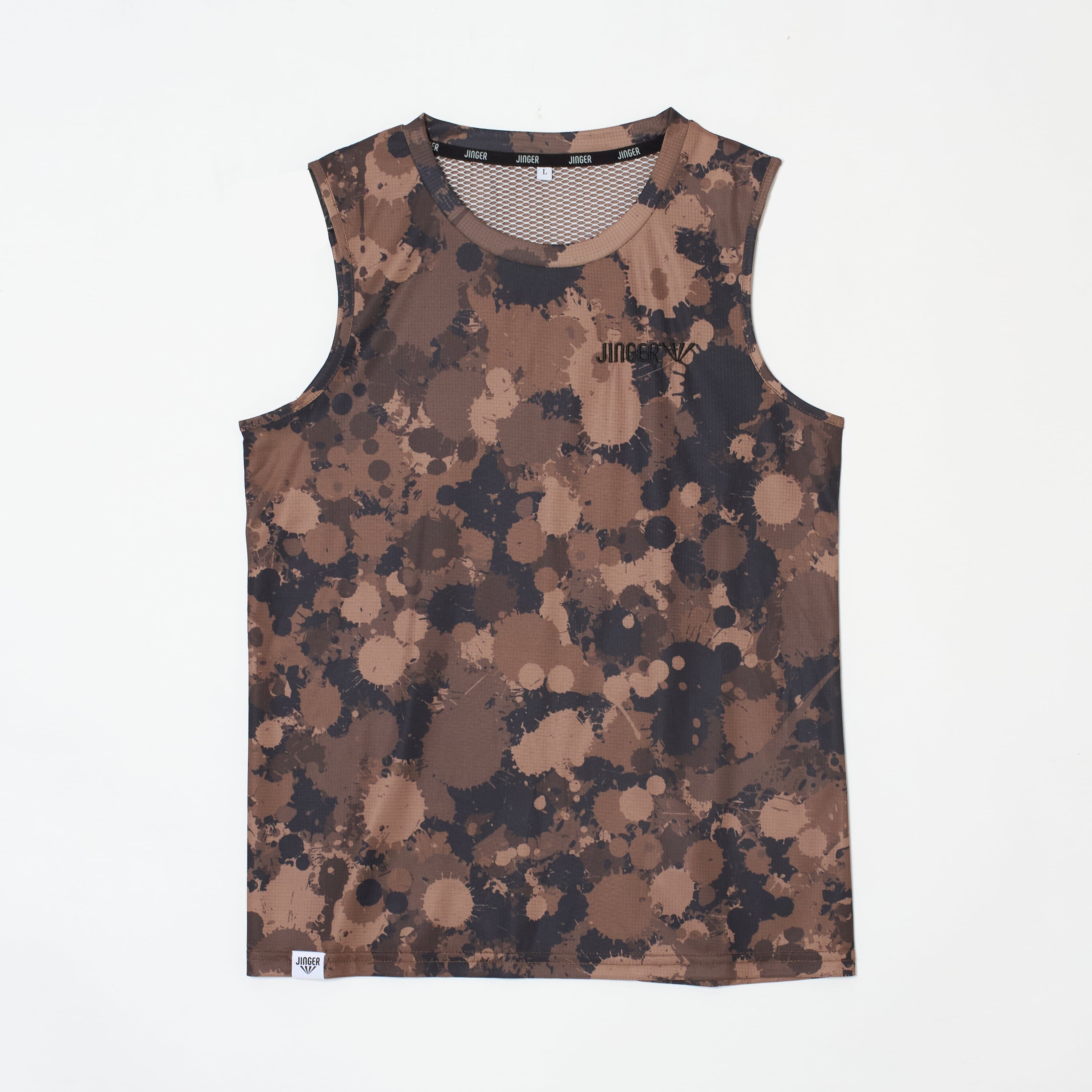JINGER Women's Running Tank Top JF-6035 Brown S 