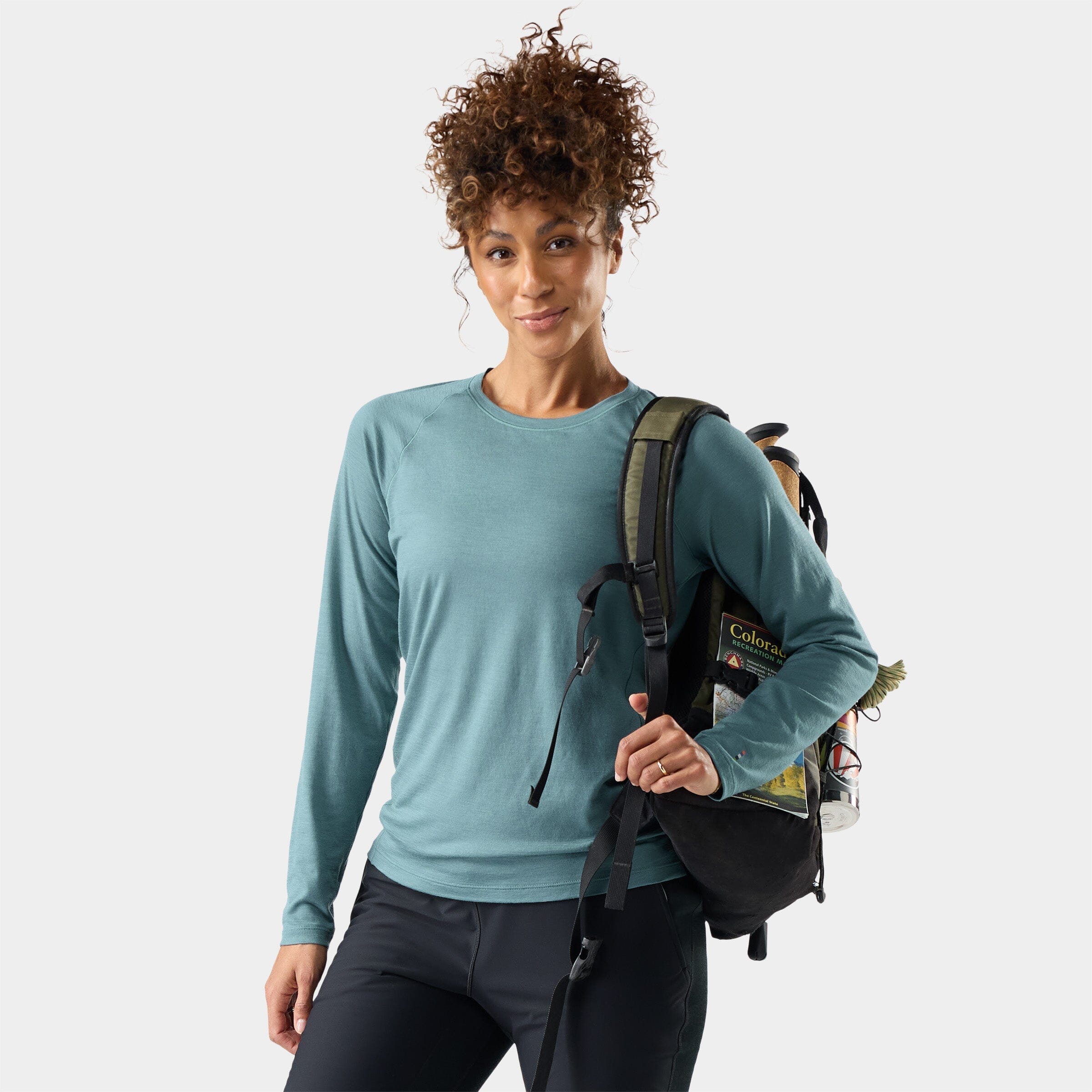 Smartwool Women's Classic All-Season Merino Base Layer Crew Dusty Teal XS