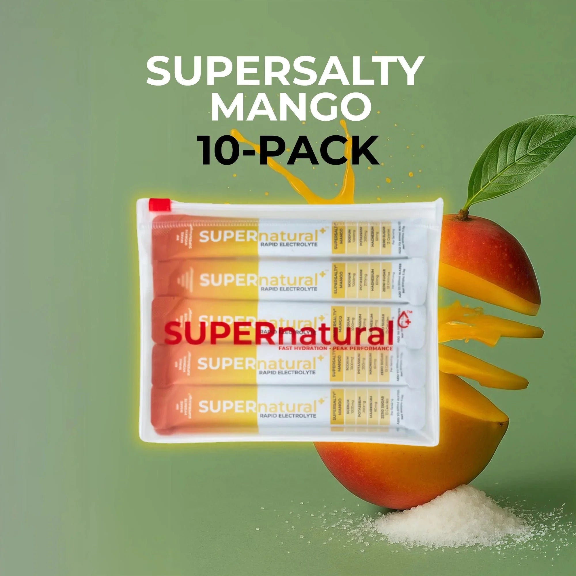 SUPERnatural+ SUPERsalty Rapid Electrolytes Mango 10-Pack 