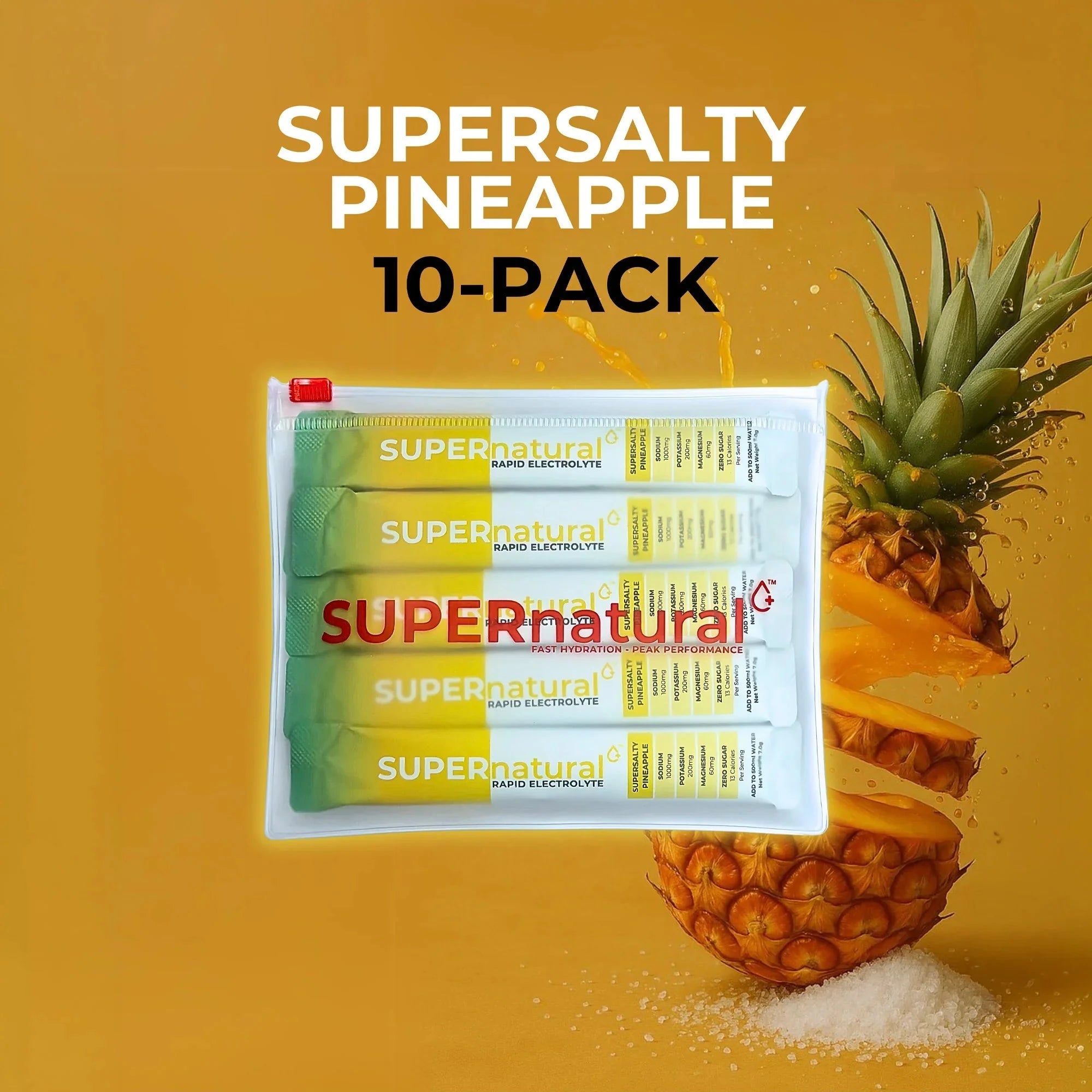 SUPERnatural+ SUPERsalty Rapid Electrolytes Pineapple 10-Pack 